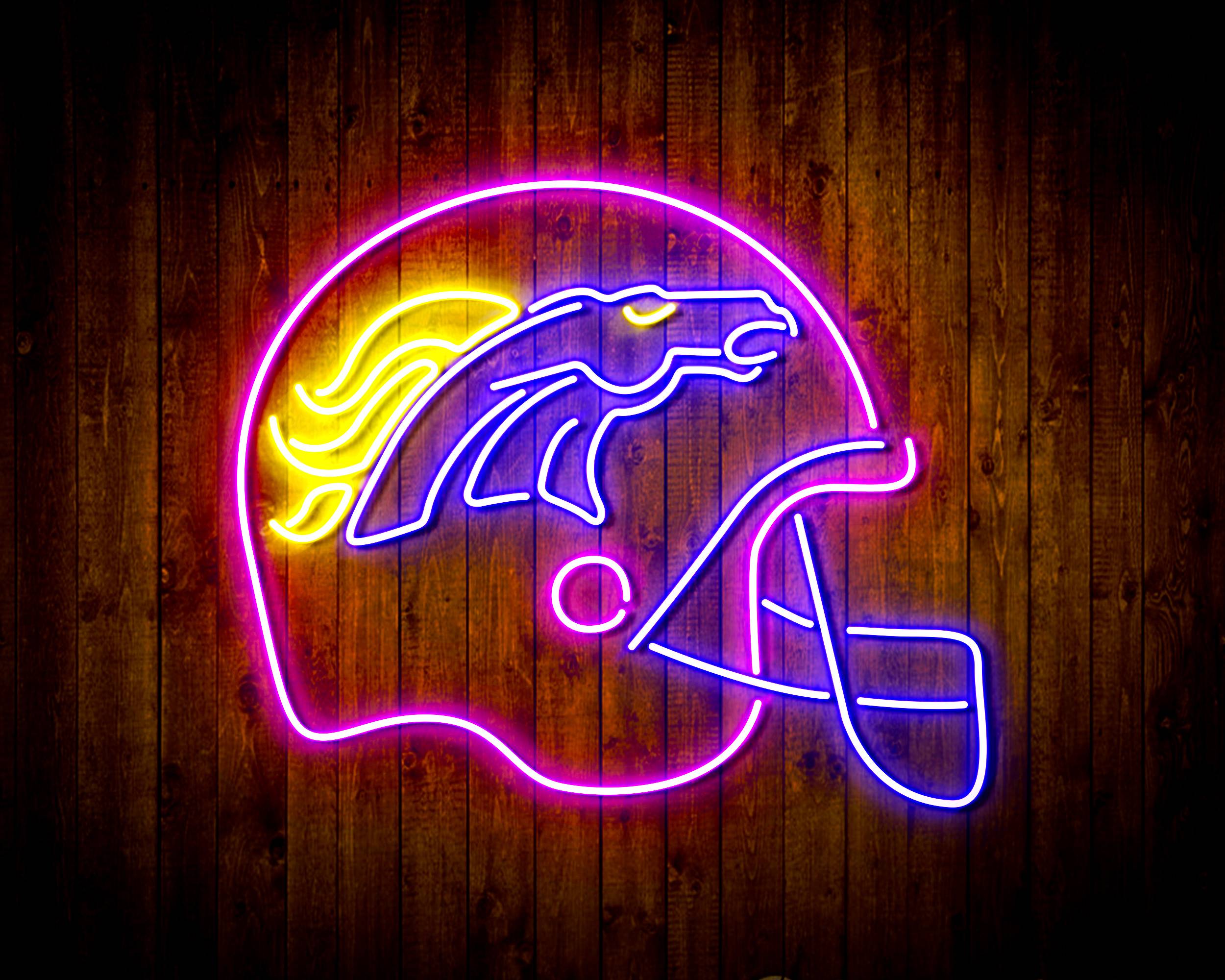 NFL Helmet Denver Broncos Bar Neon Flex Led Light Sign