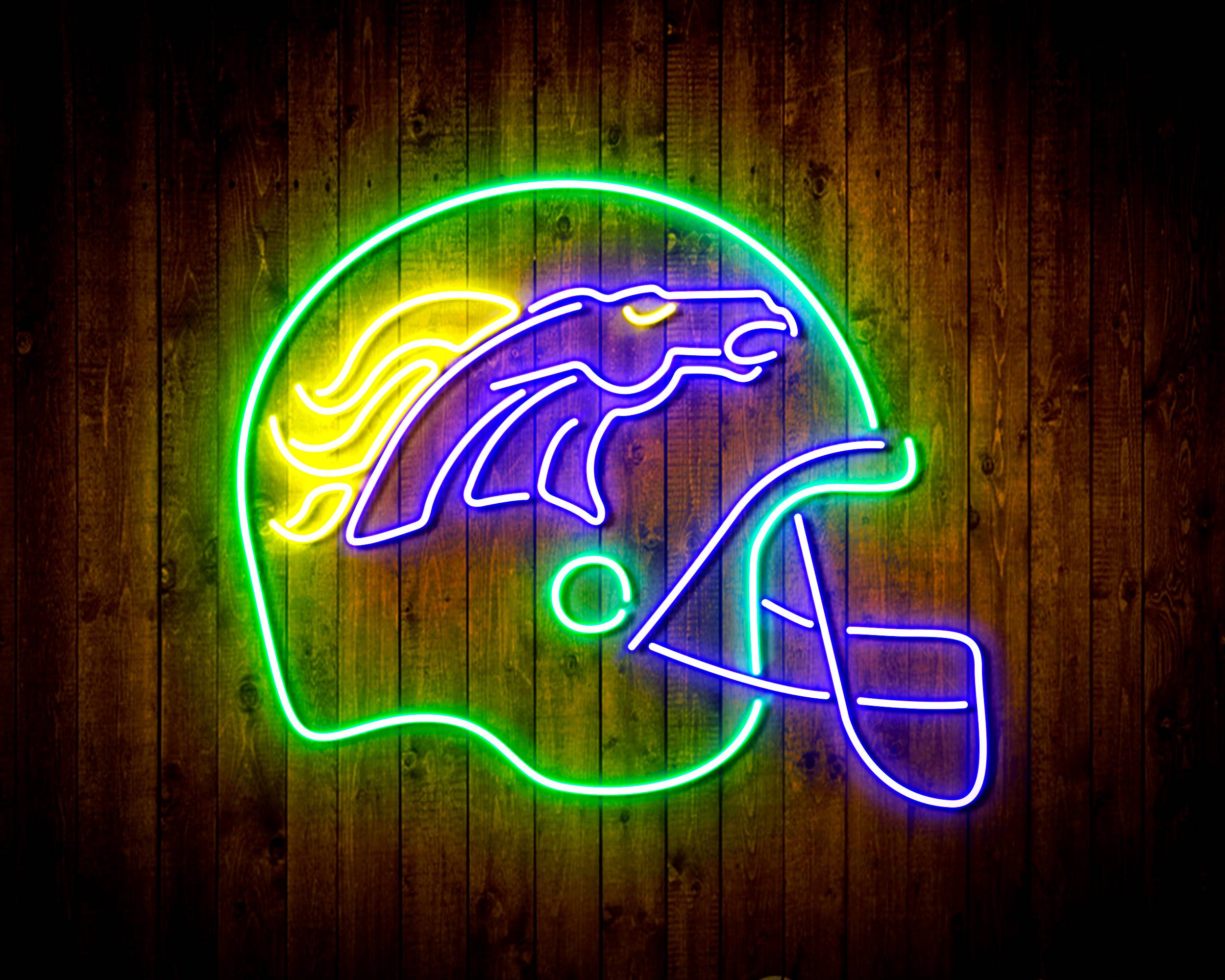 NFL Helmet Denver Broncos Bar Neon Flex Led Light Sign