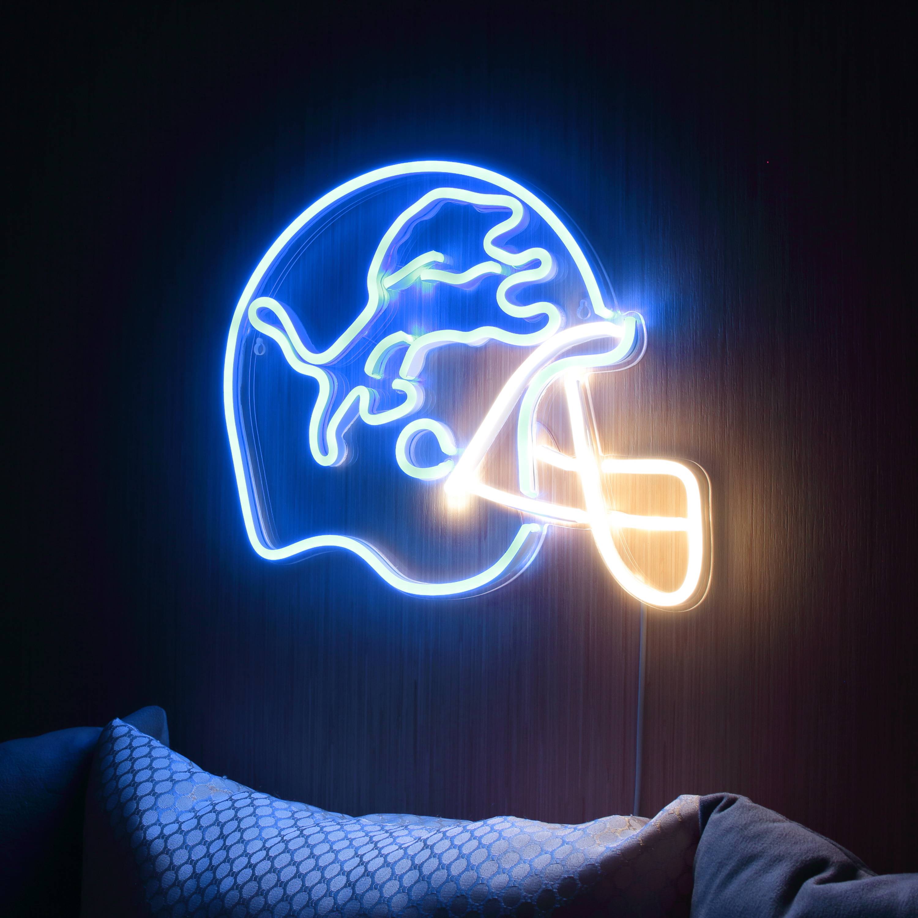 NFL Helmet Detroit Lions Large Flex Neon LED Light Sign