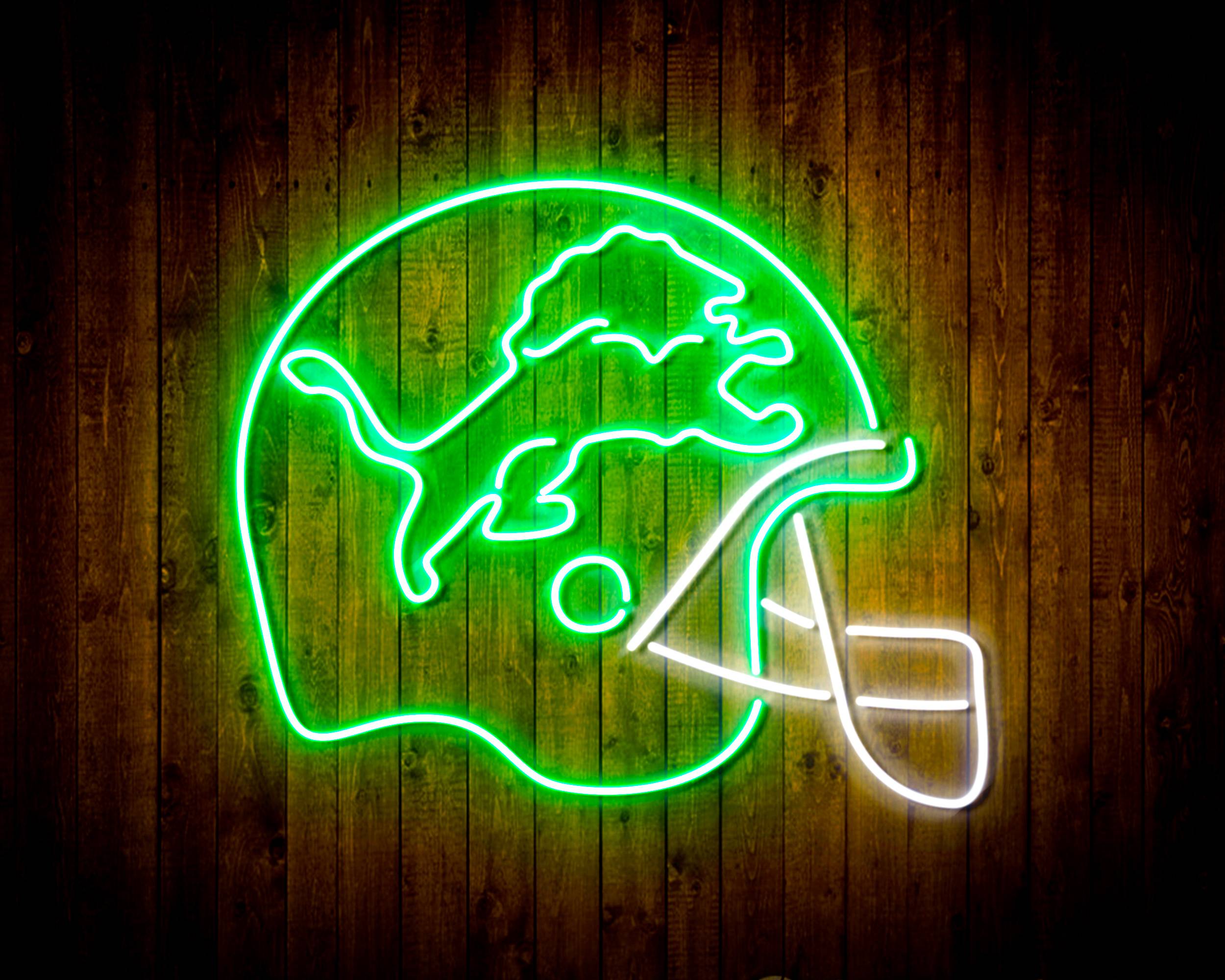 NFL Helmet Detroit Lions Bar Neon Flex LED Light Sign