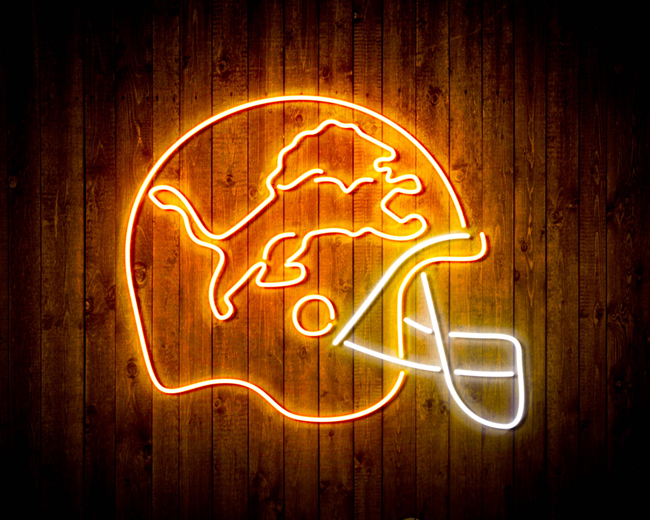 NFL Helmet Detroit Lions Bar Neon Flex LED Light Sign