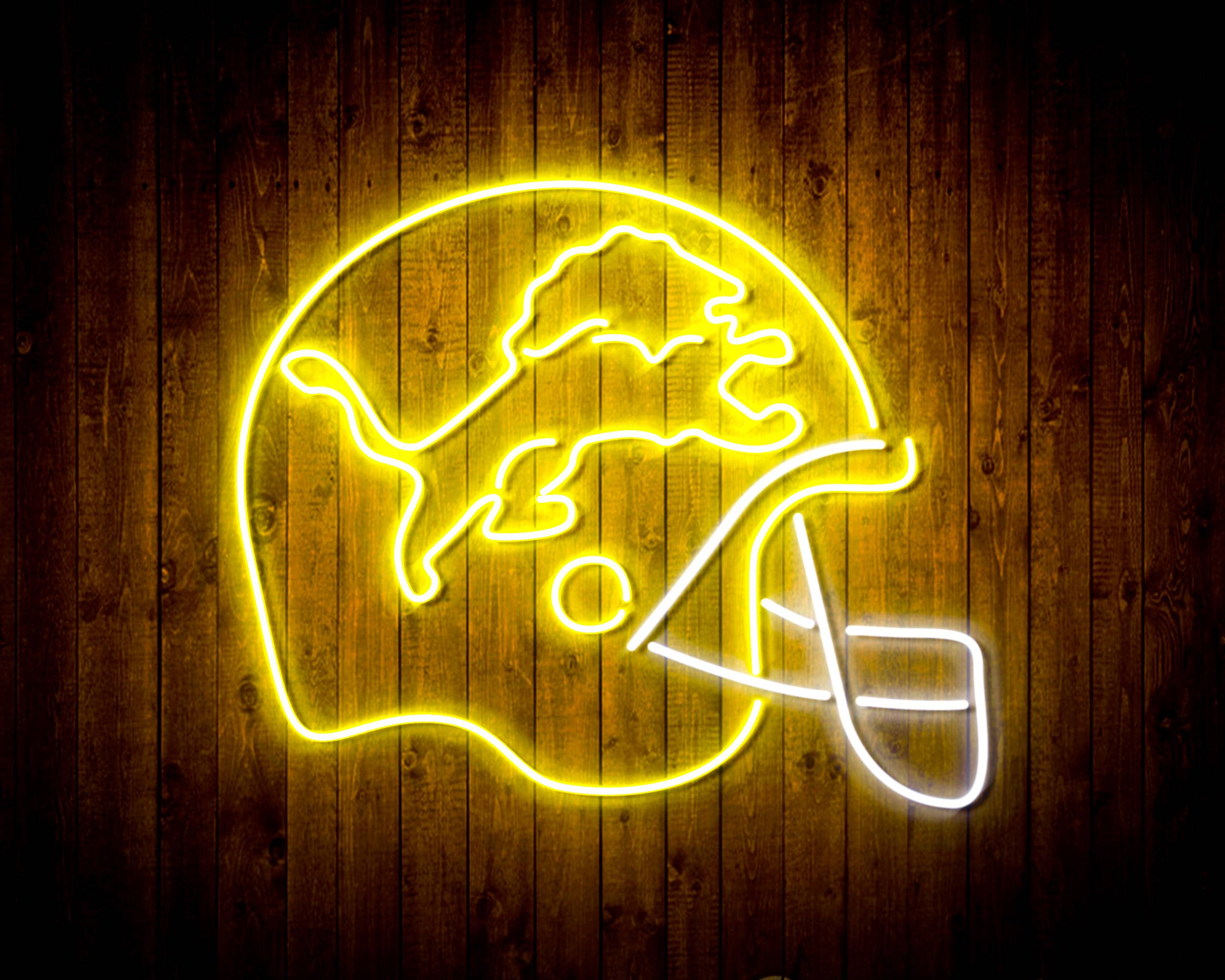 NFL Helmet Detroit Lions Bar Neon Flex LED Light Sign