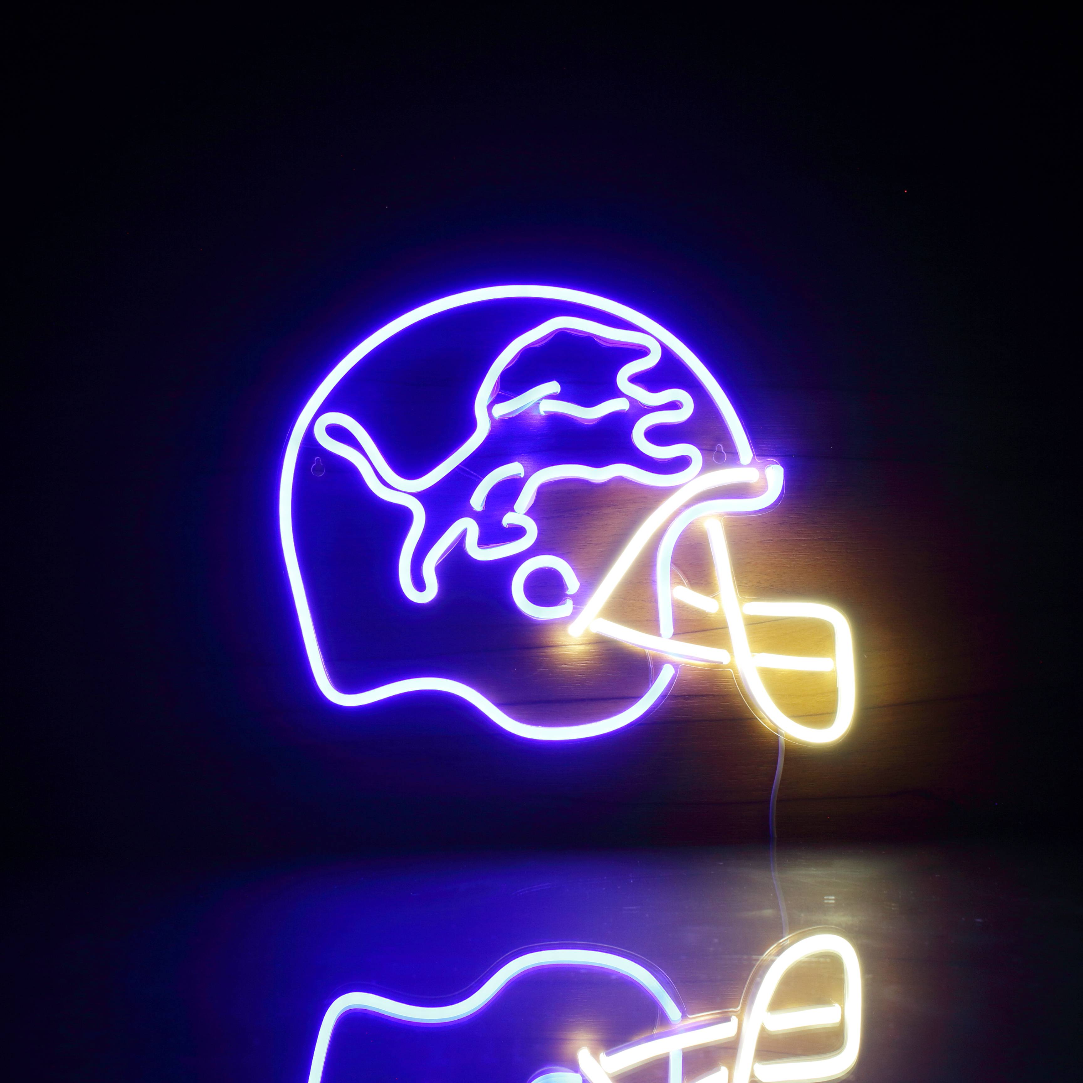 NFL Helmet Detroit Lions Bar Neon Flex LED Light Sign