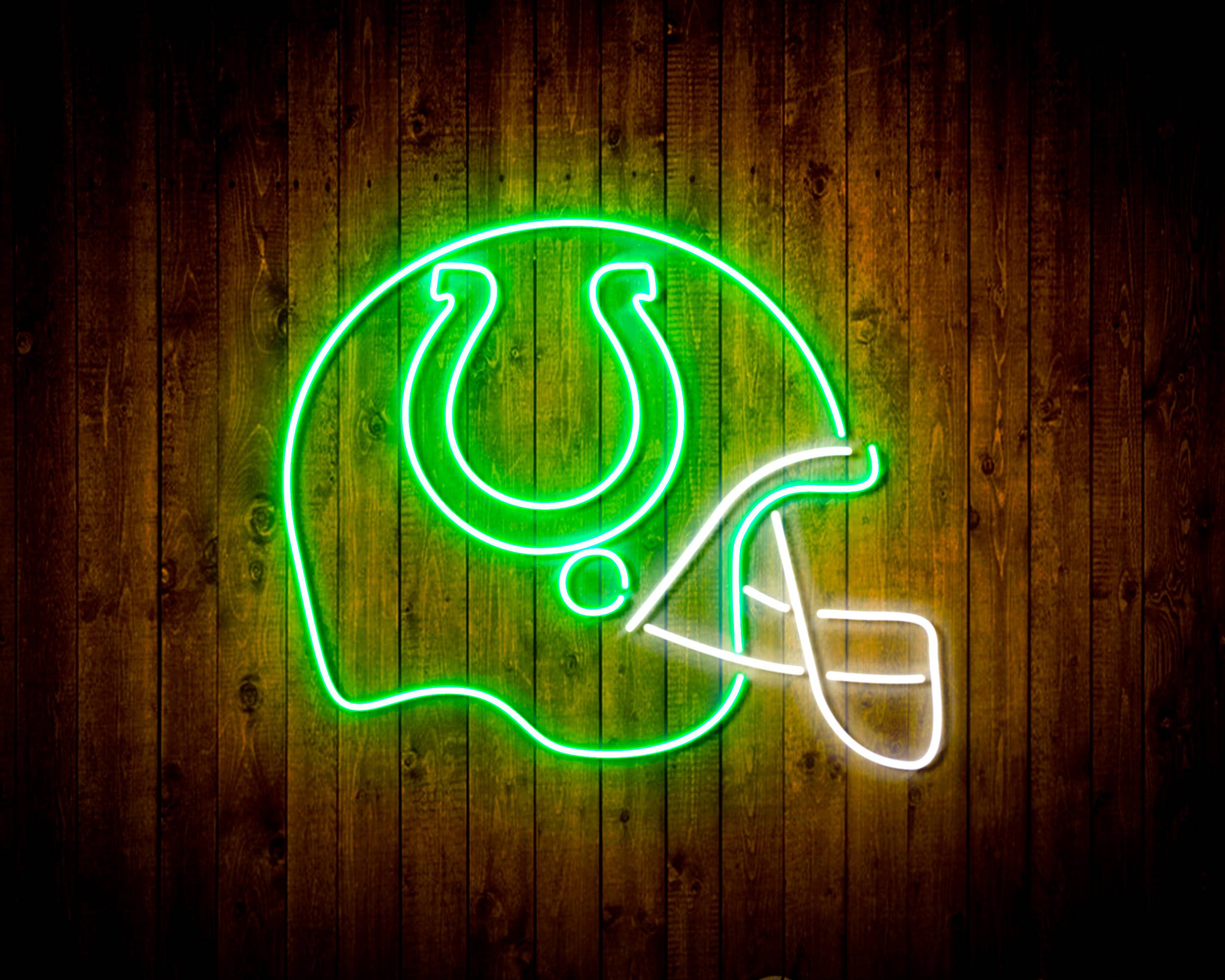 NFL Helmet Indianapolis Colts Bar Neon Flex Led Light Sign