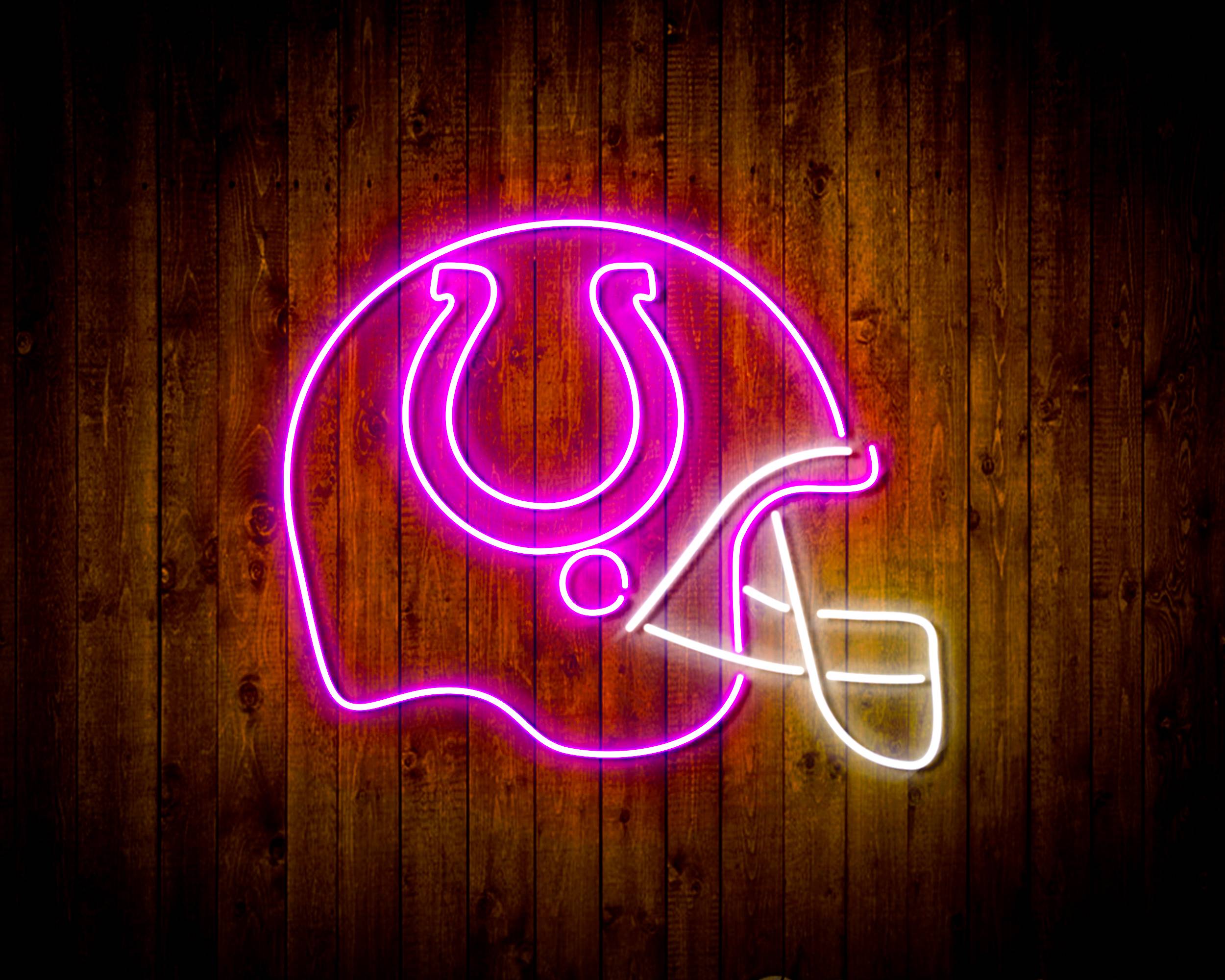 NFL Helmet Indianapolis Colts Bar Neon Flex Led Light Sign