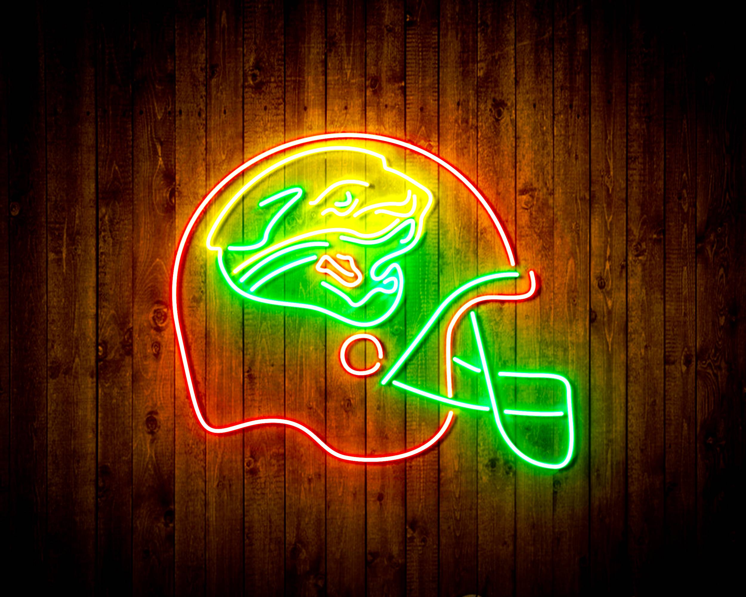 NFL Helmet Jacksonville Jaguars Bar Neon Flex Led Light Sign