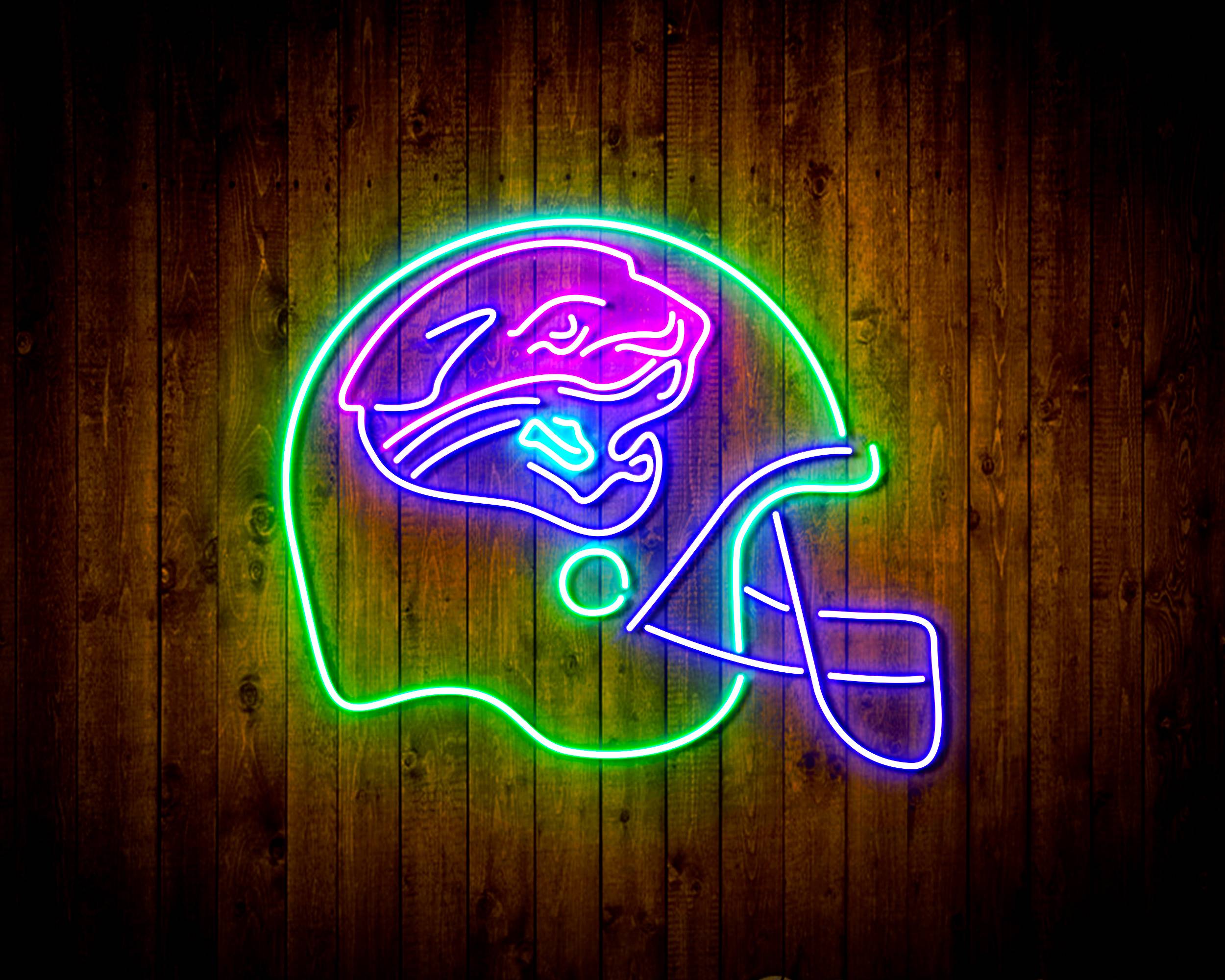 NFL Helmet Jacksonville Jaguars Bar Neon Flex Led Light Sign