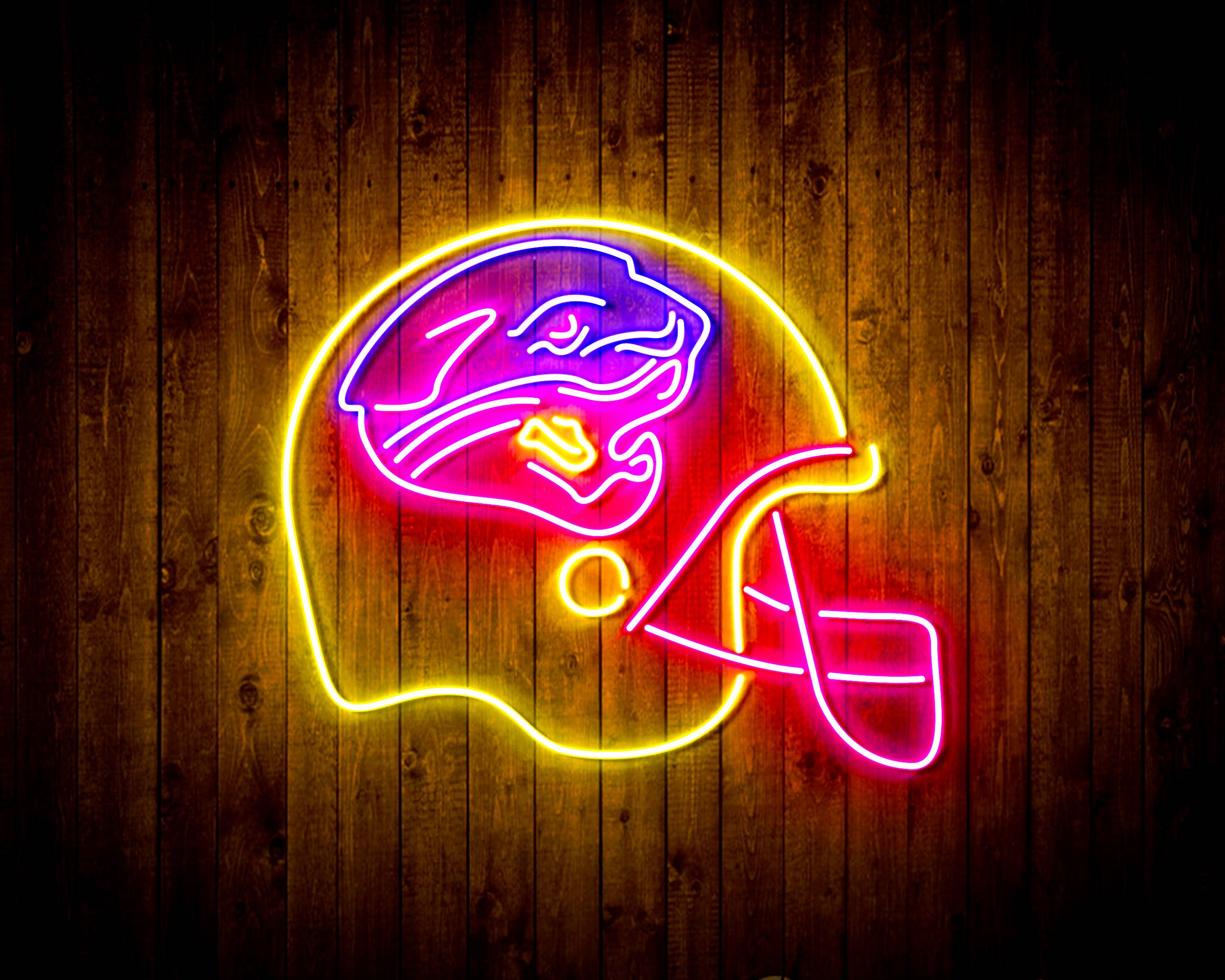 NFL Helmet Jacksonville Jaguars Bar Neon Flex Led Light Sign