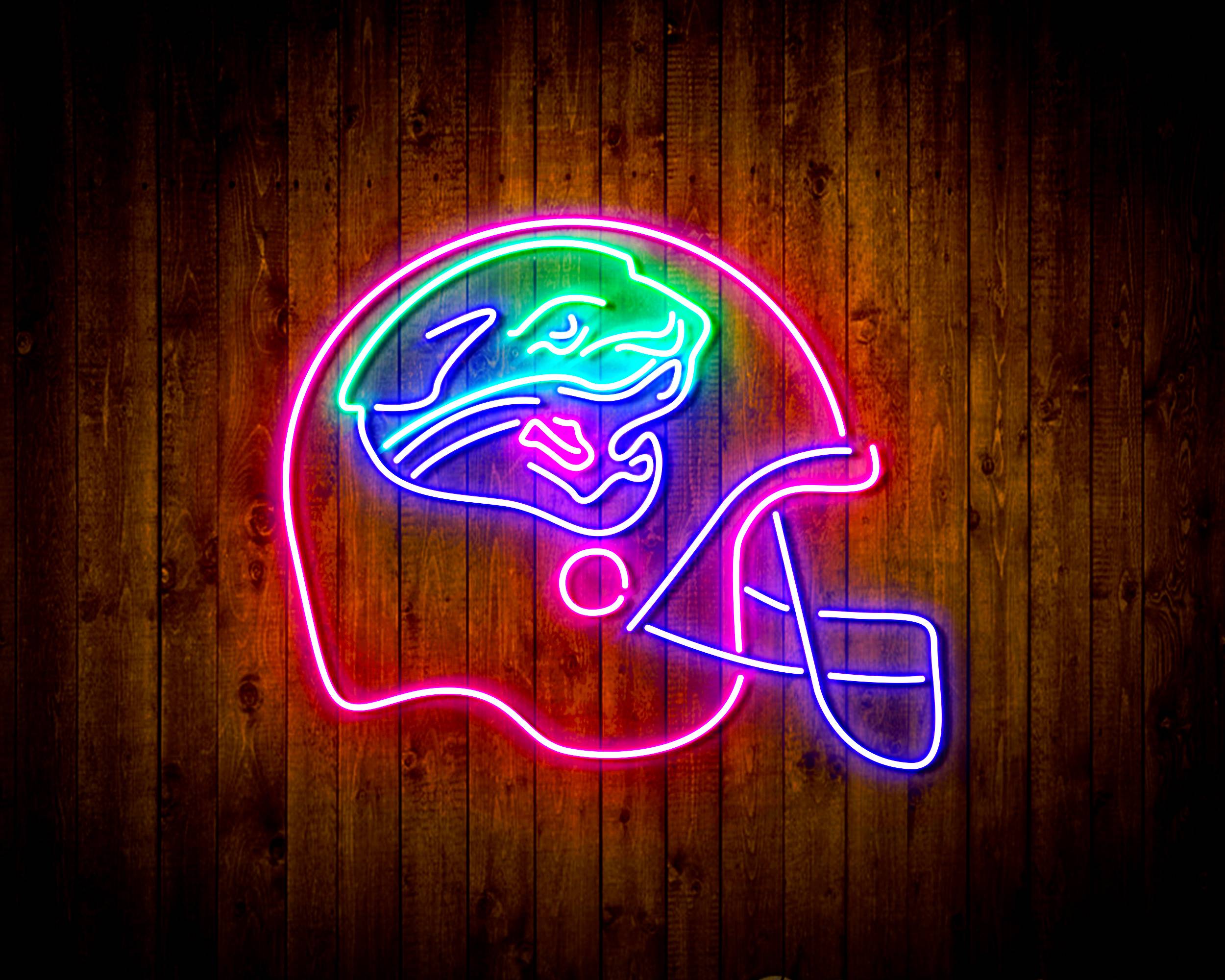 NFL Helmet Jacksonville Jaguars Bar Neon Flex Led Light Sign