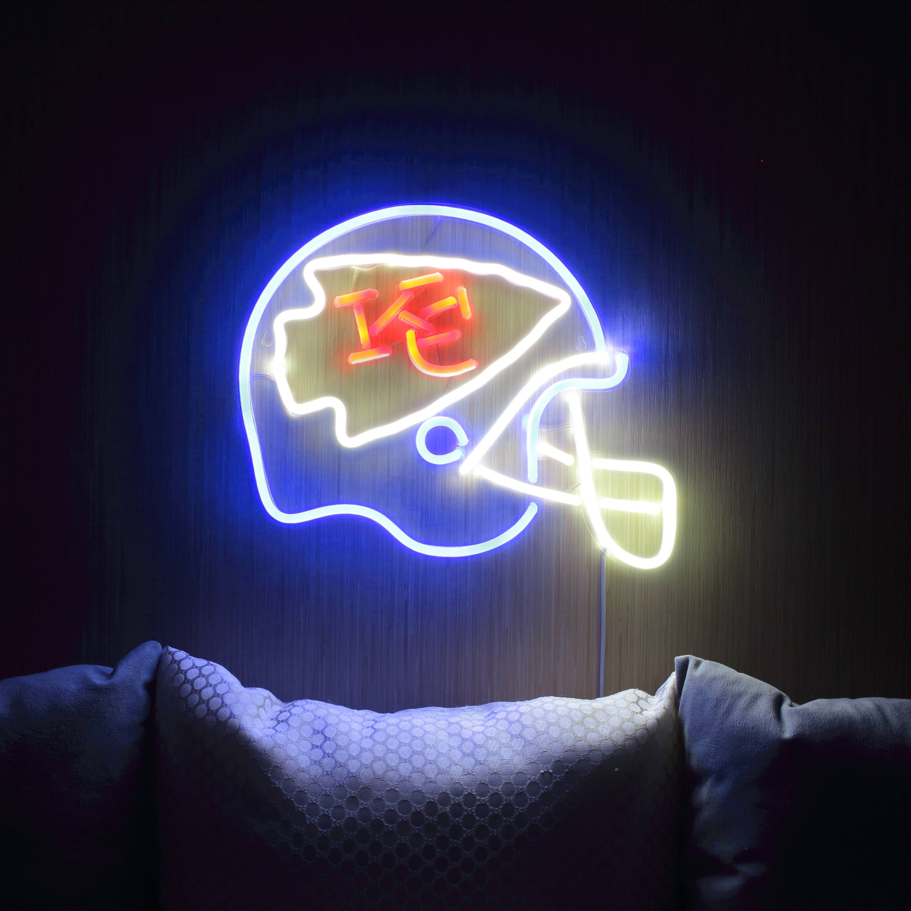 NFL Helmet Kansas City Chiefs Large Flex Led Light Sign