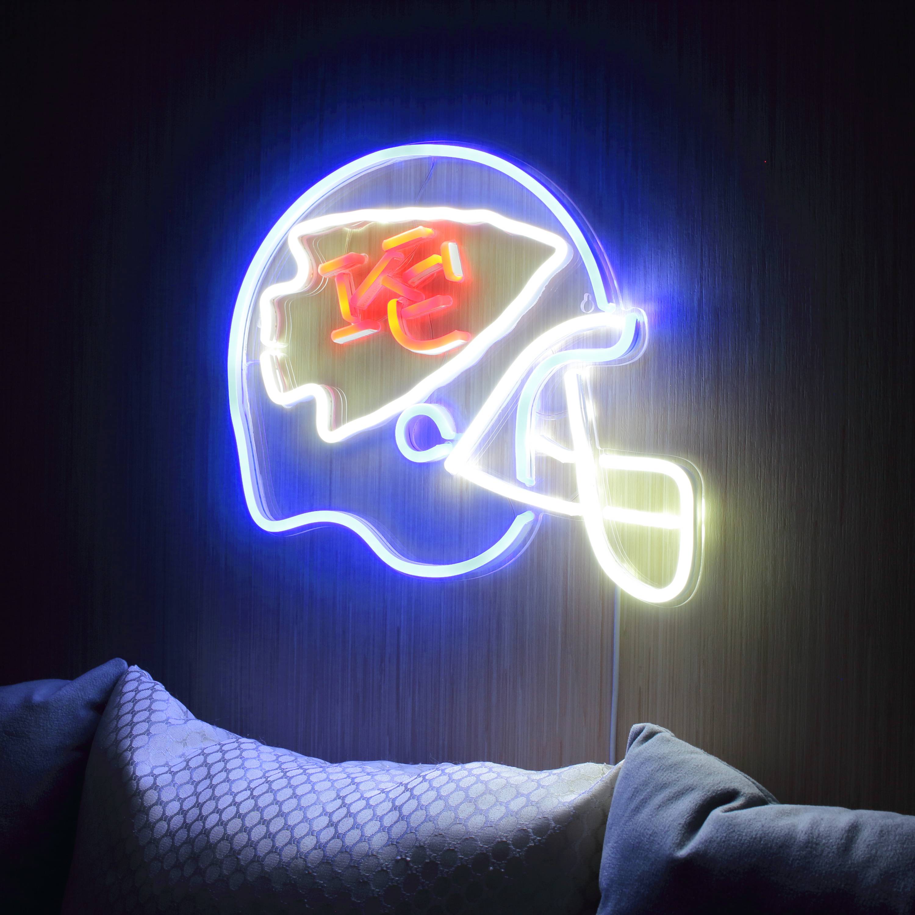 NFL Helmet Kansas City Chiefs Large Flex Led Light Sign