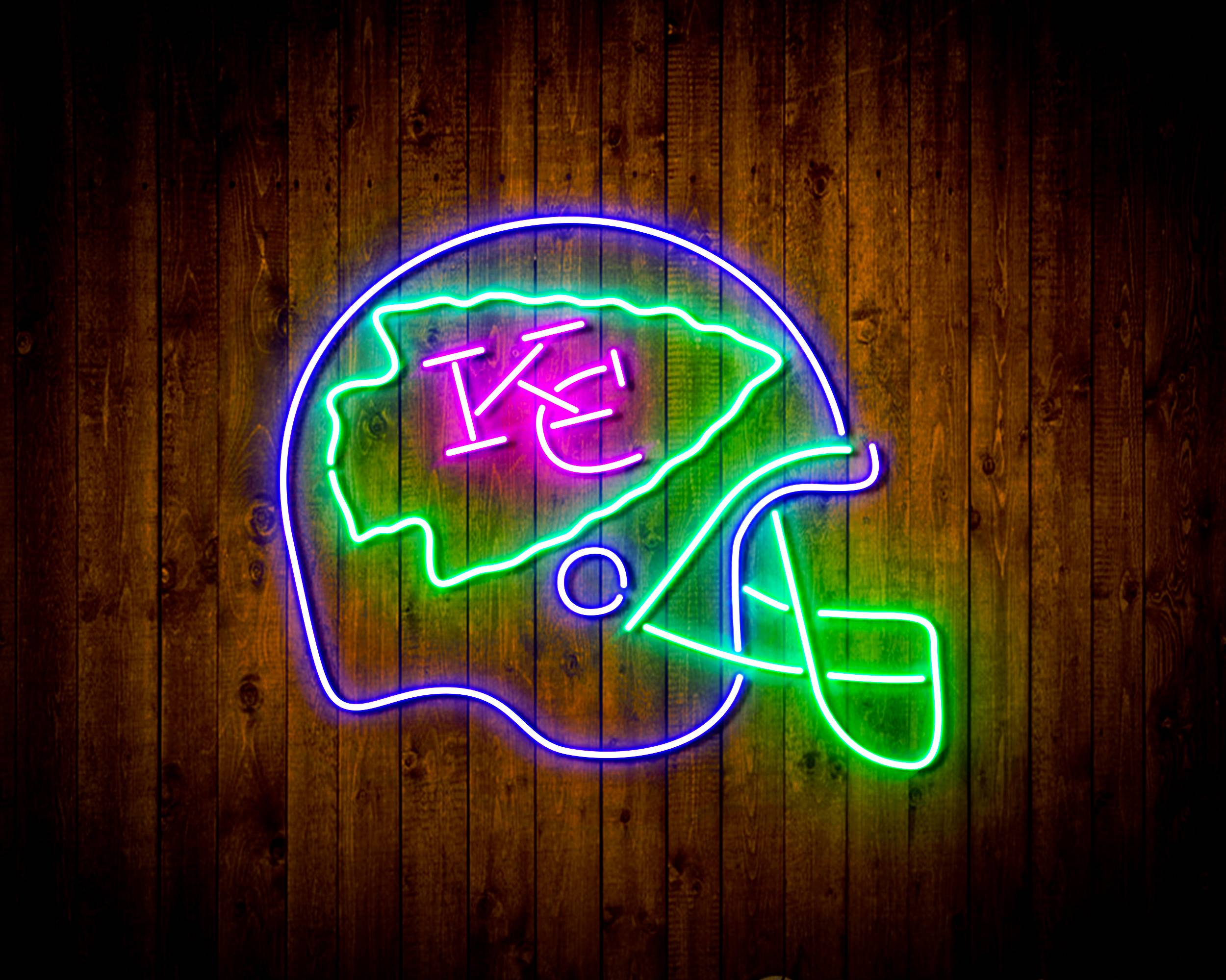 Kansas City Chiefs NFL Helmet Bar Neon Flex Led Light Sign