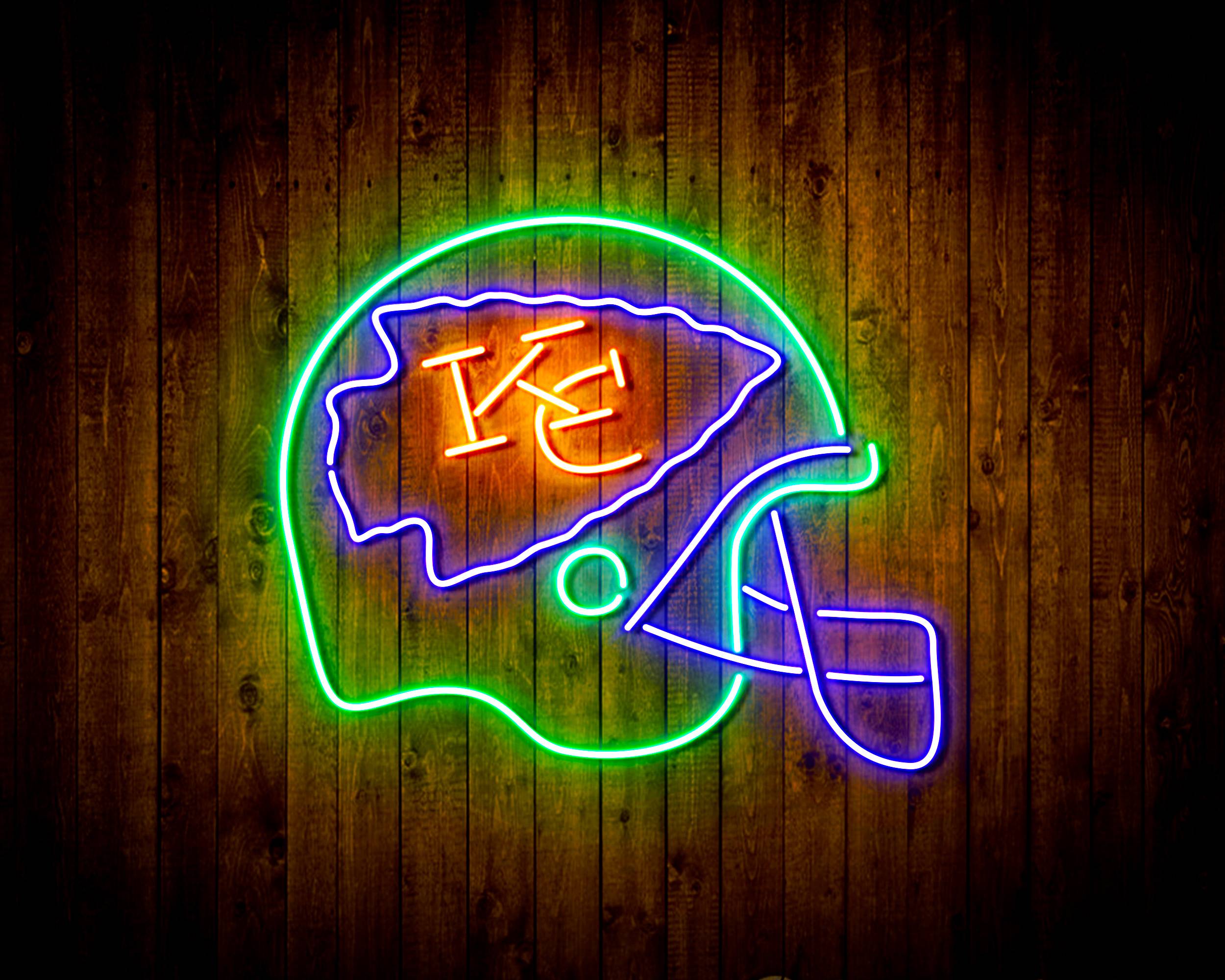 Kansas City Chiefs NFL Helmet Bar Neon Flex Led Light Sign