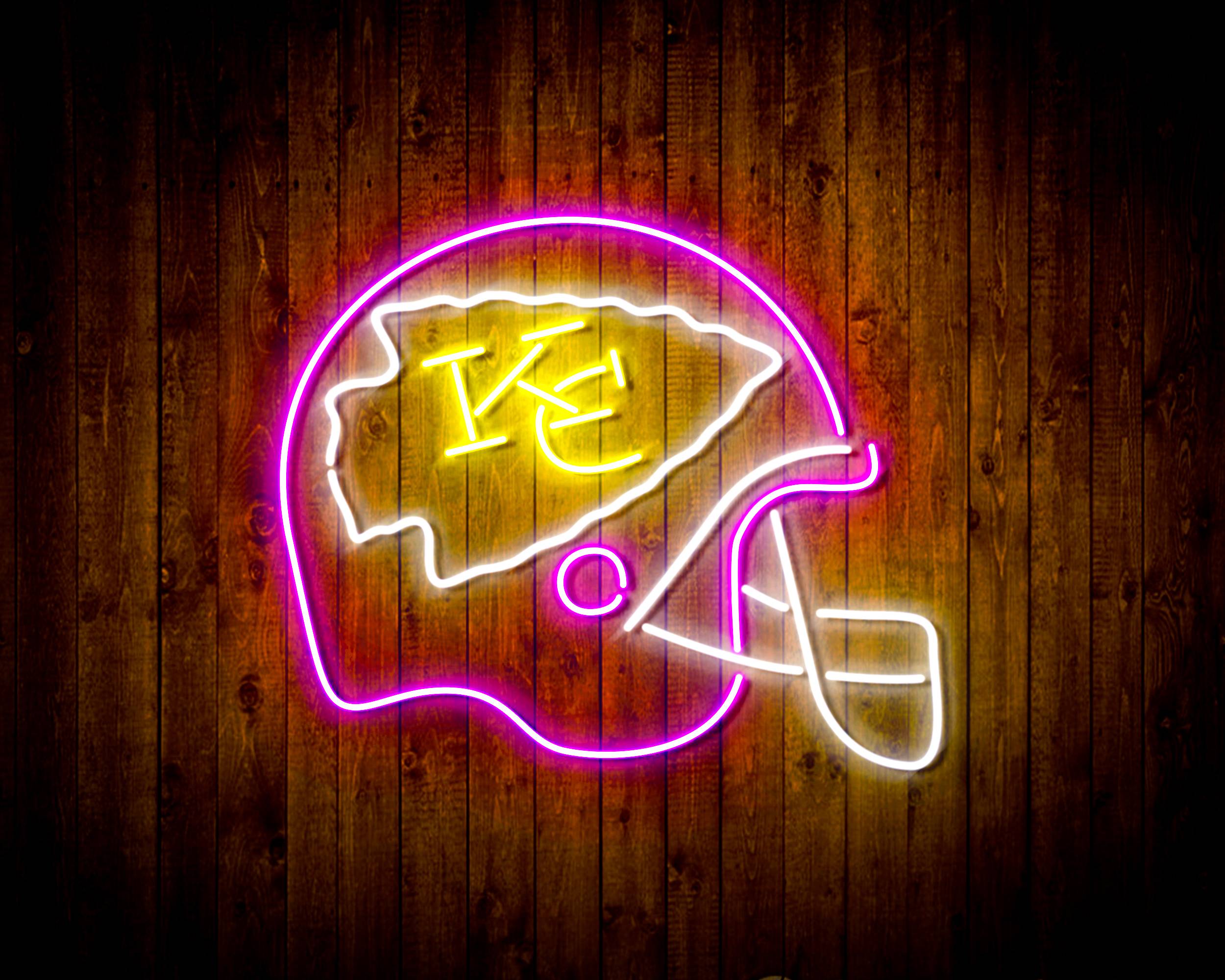 Kansas City Chiefs NFL Helmet Bar Neon Flex Led Light Sign