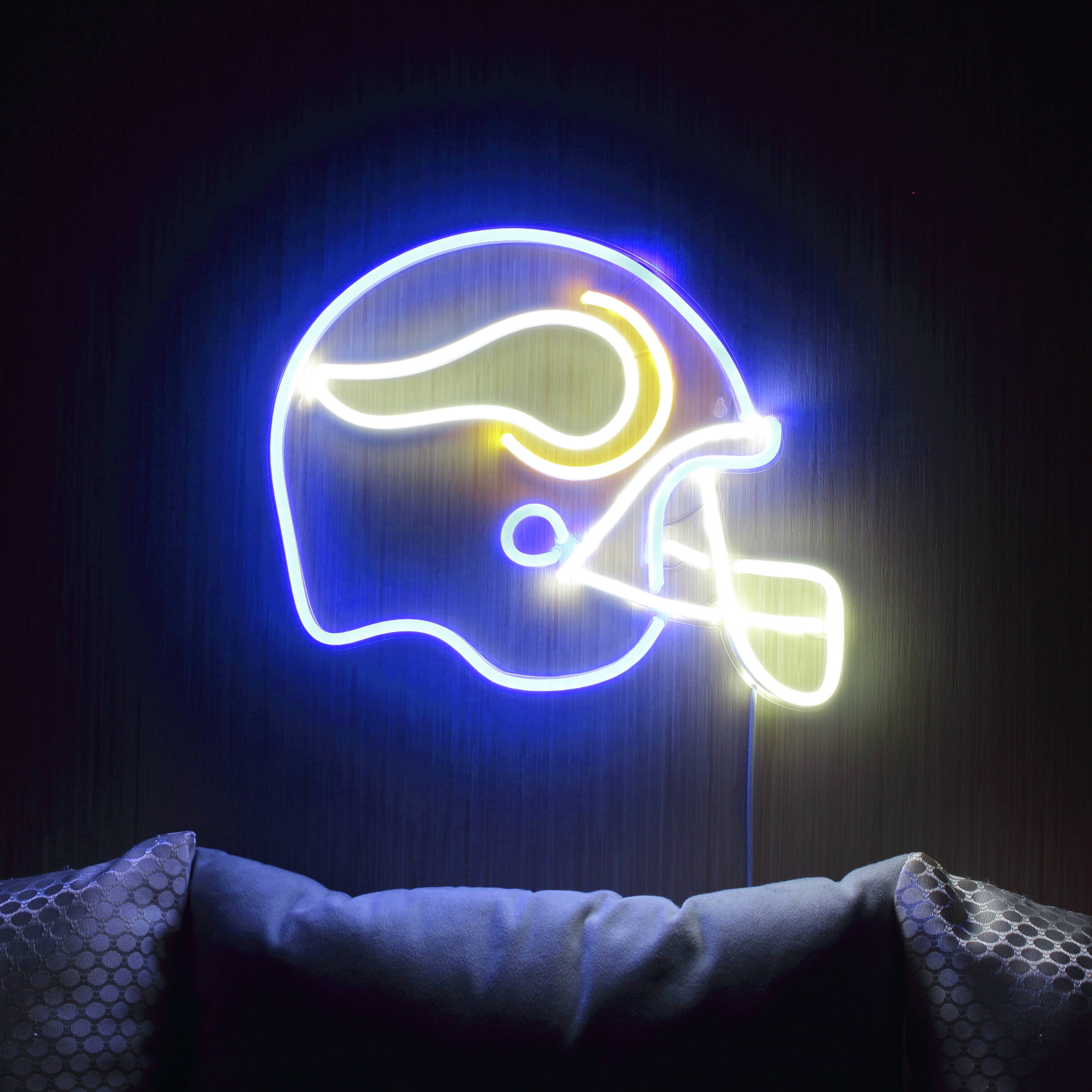 NFL Helmet Minnesota Vikings Large Flex Neon LED Light Sign