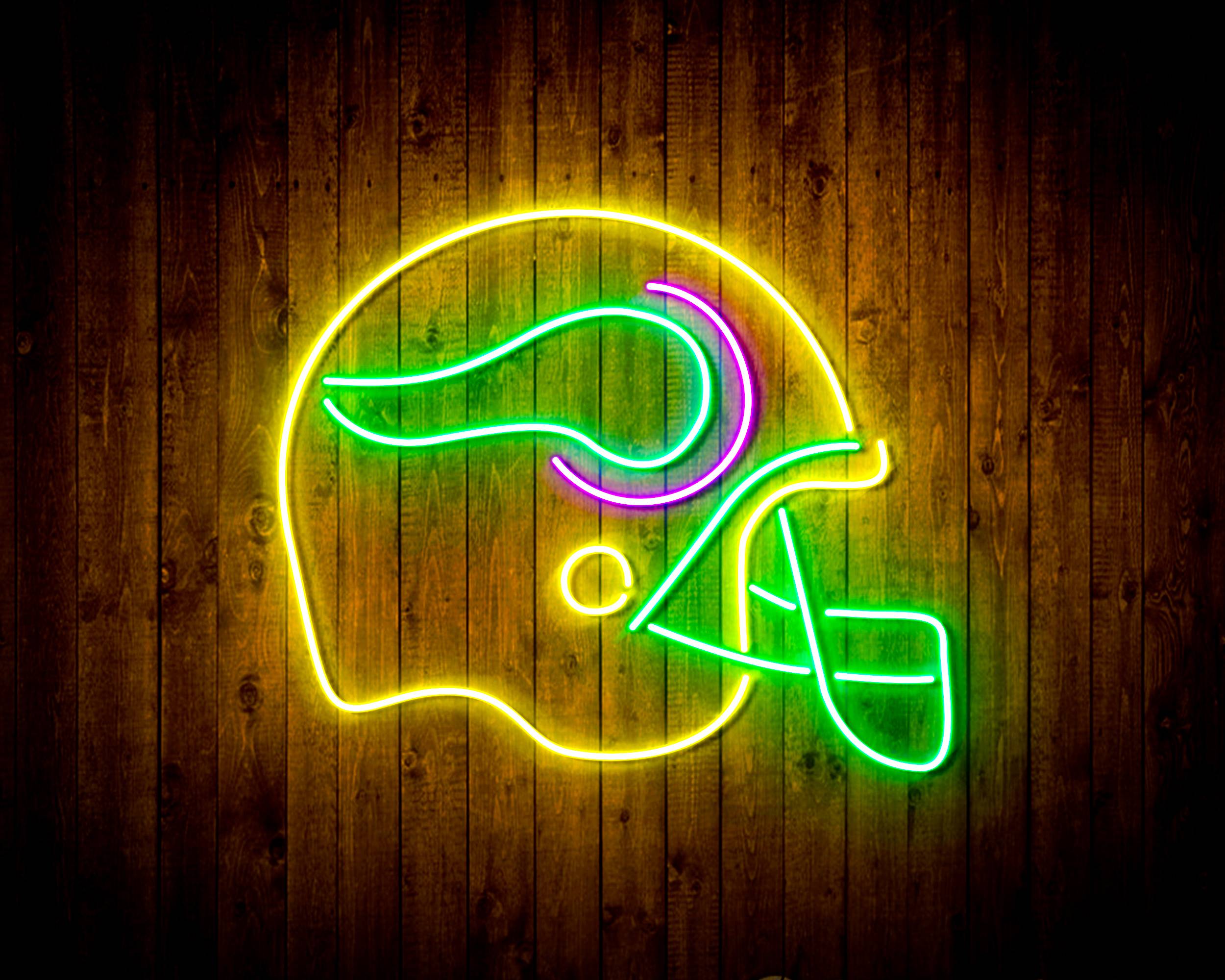 NFL Helmet Minnesota Vikings Bar Neon Flex LED Light Sign