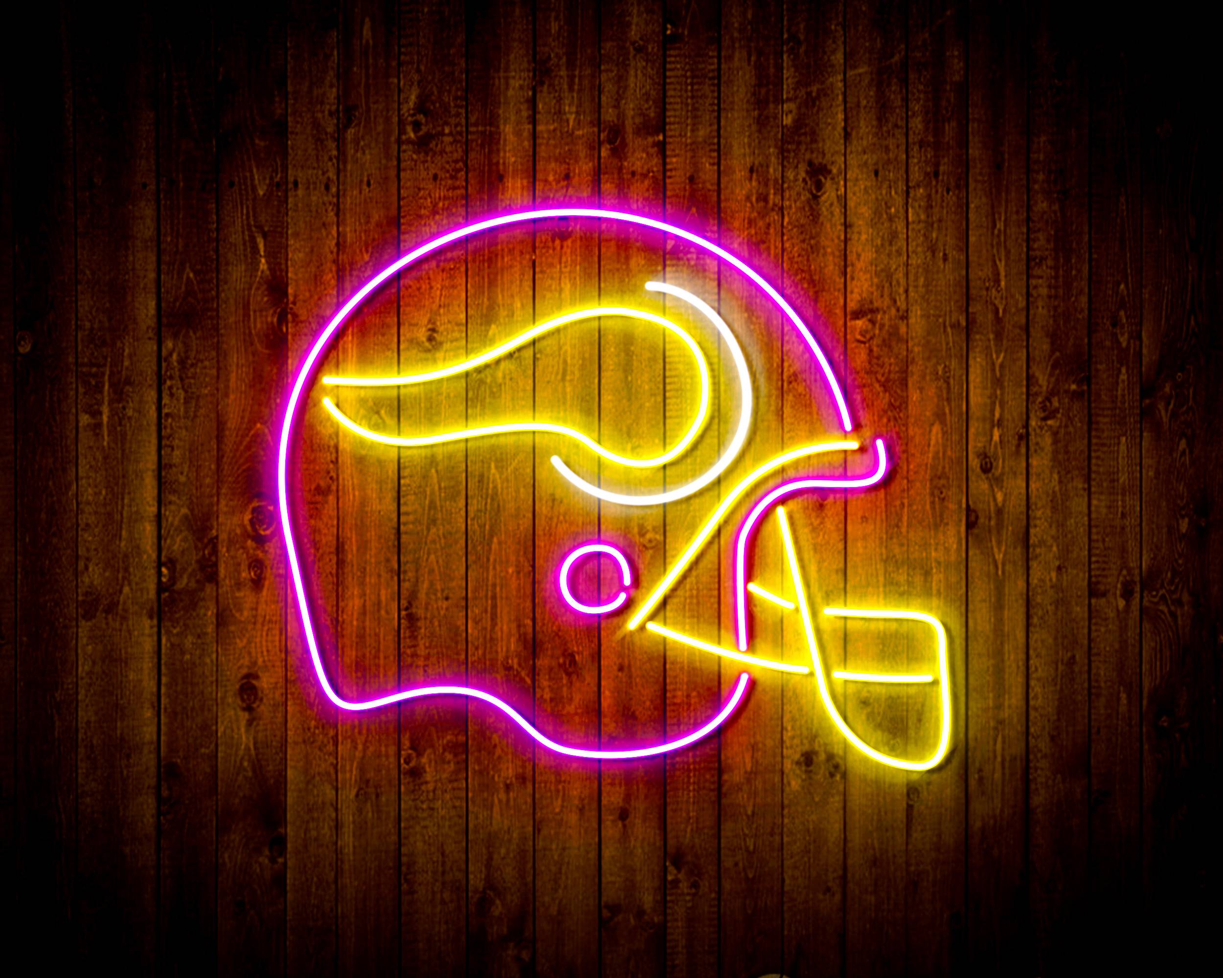 NFL Helmet Minnesota Vikings Bar Neon Flex LED Light Sign