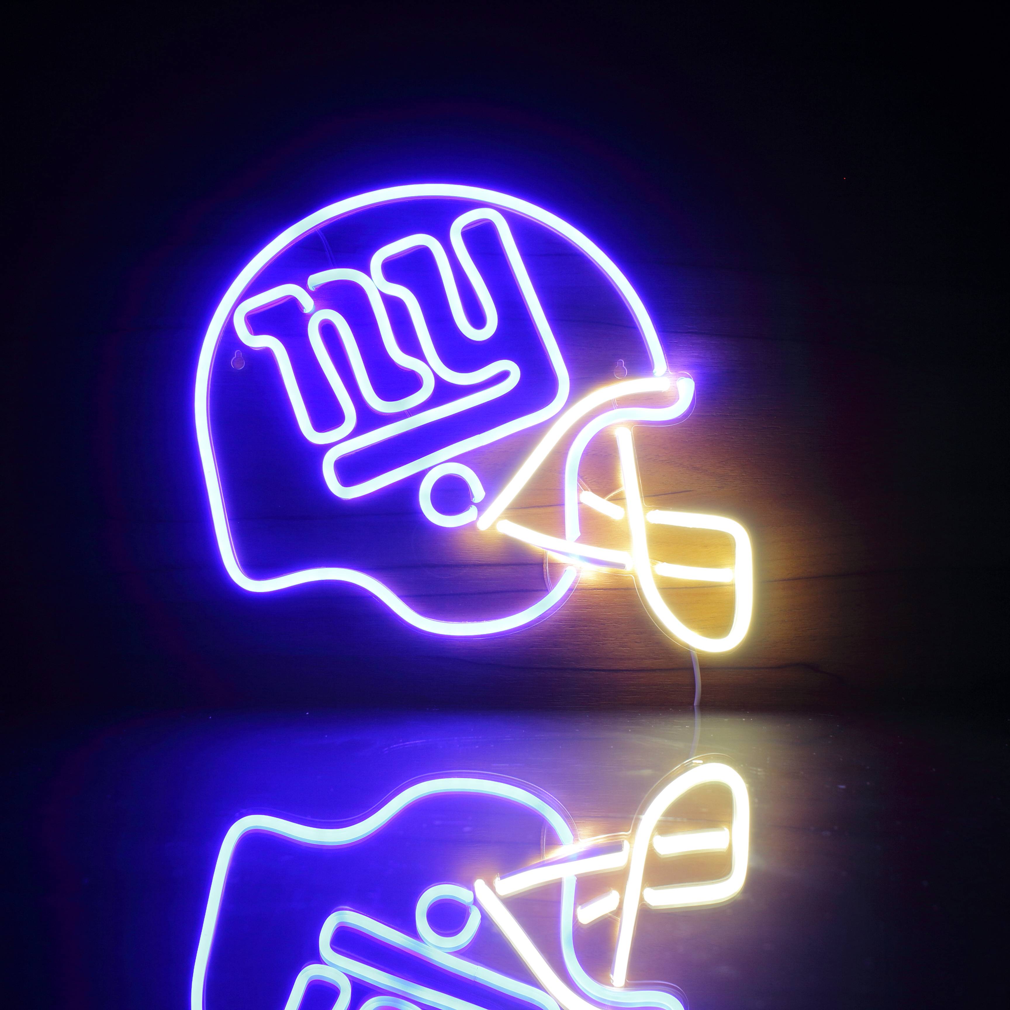 NFL Helmet New York Giants Bar Neon Flex LED Light Sign