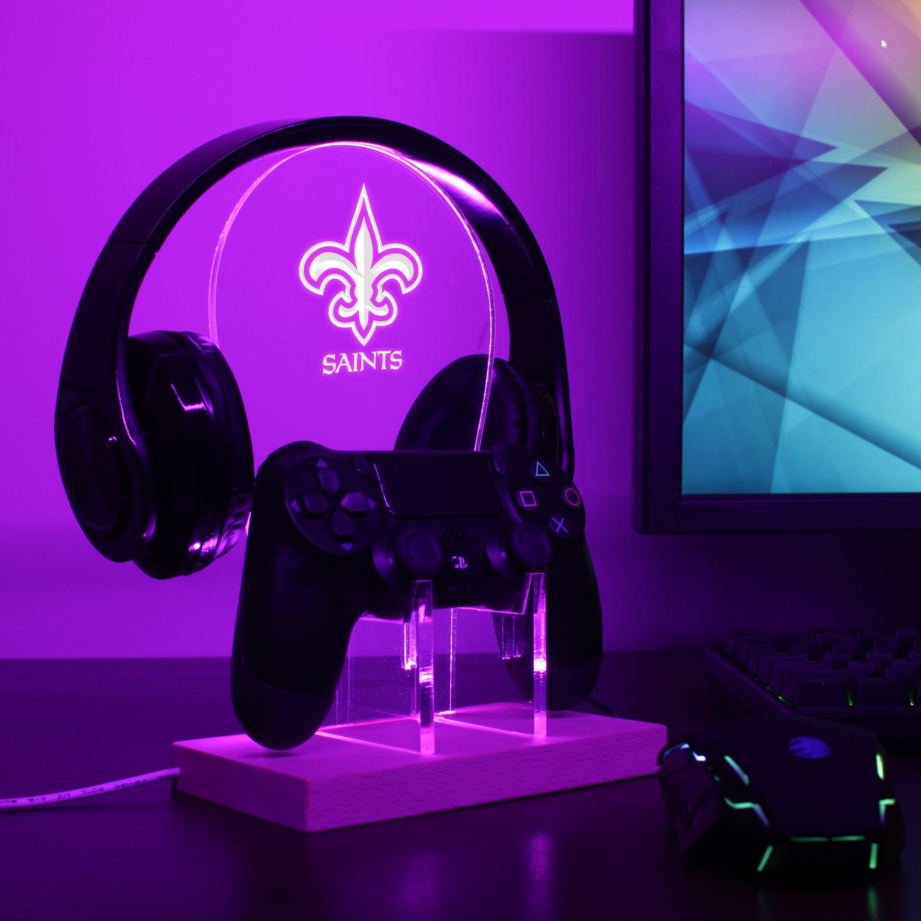 New Orleans Saints LED Video Game Controller Stand