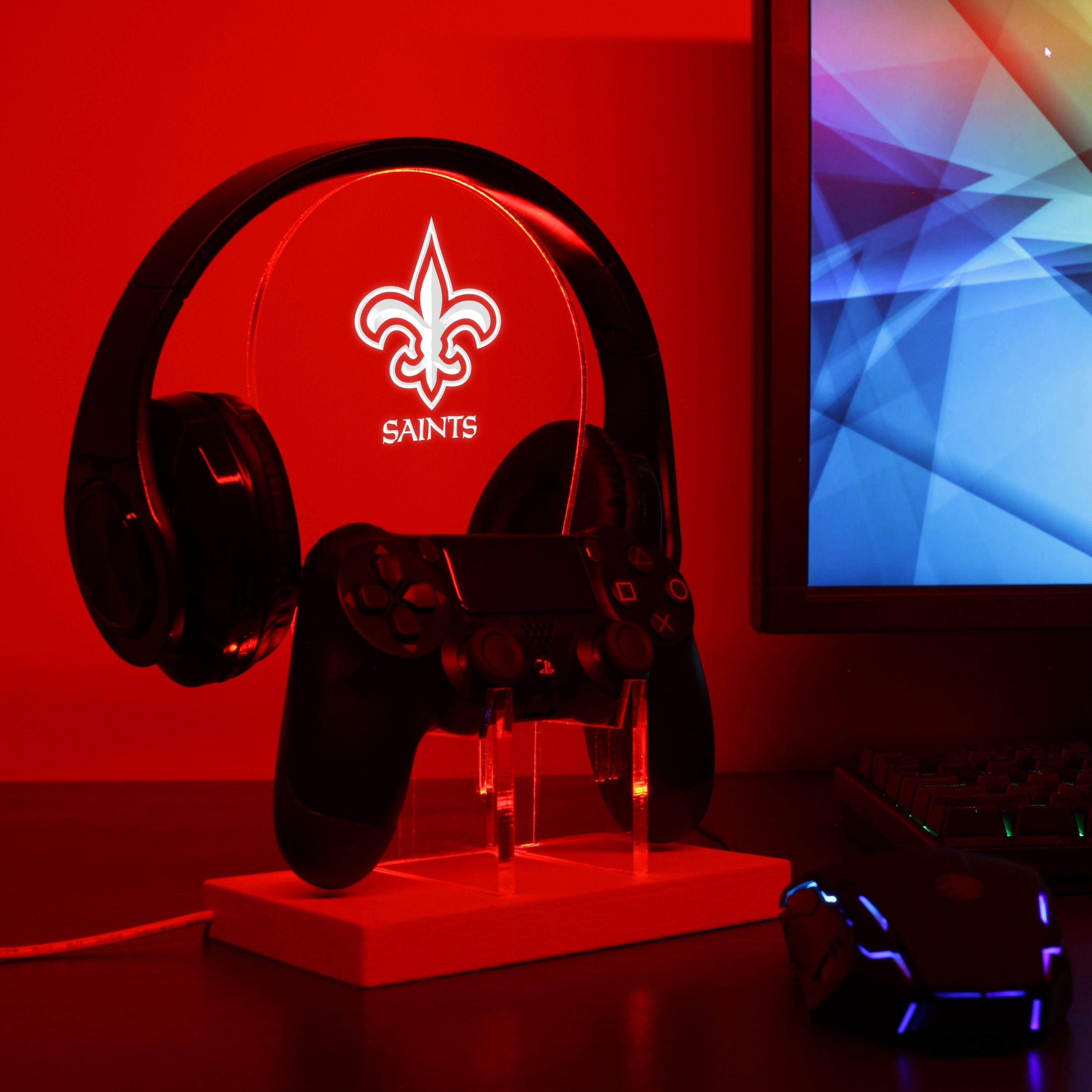 New Orleans Saints LED Video Game Controller Stand