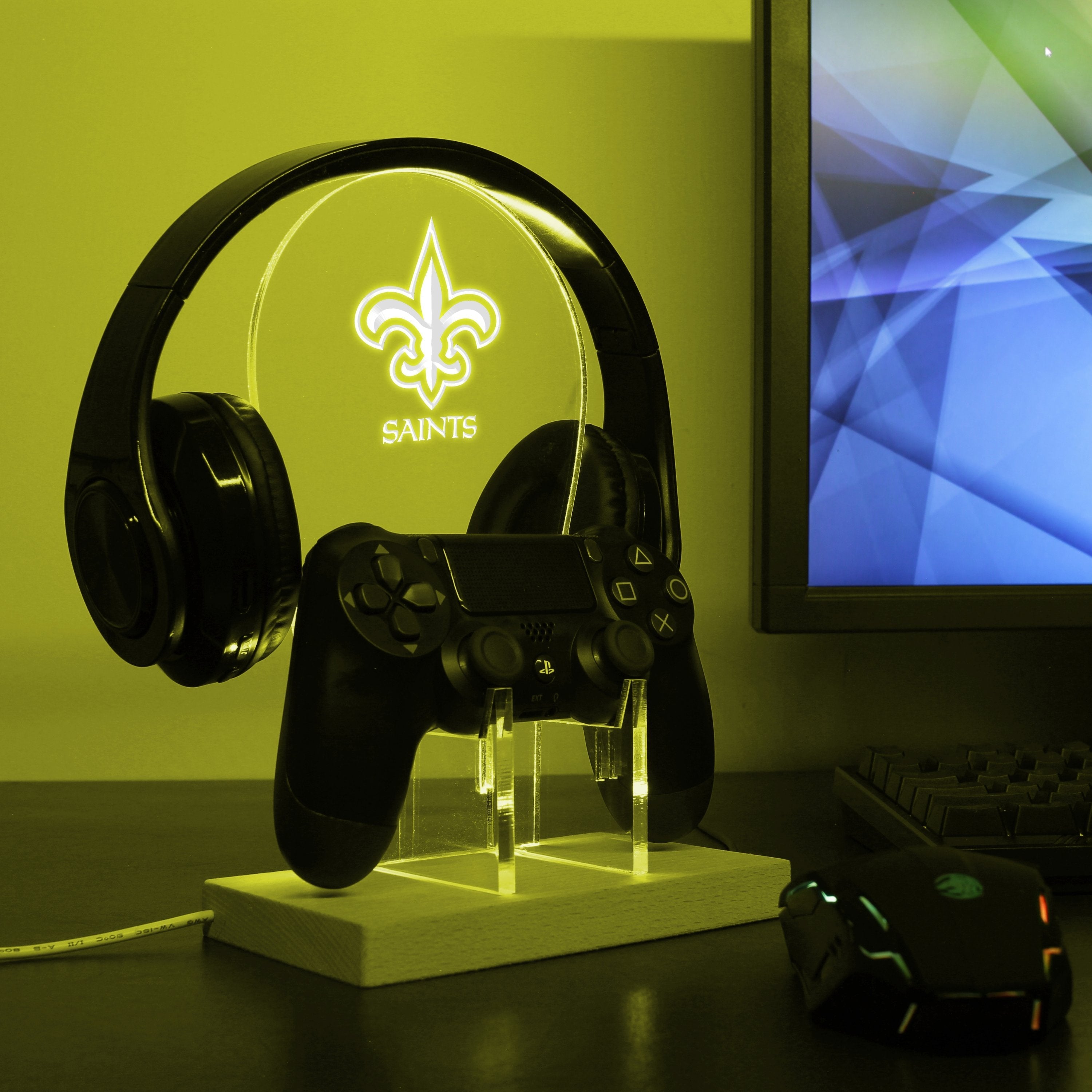 New Orleans Saints LED Video Game Controller Stand