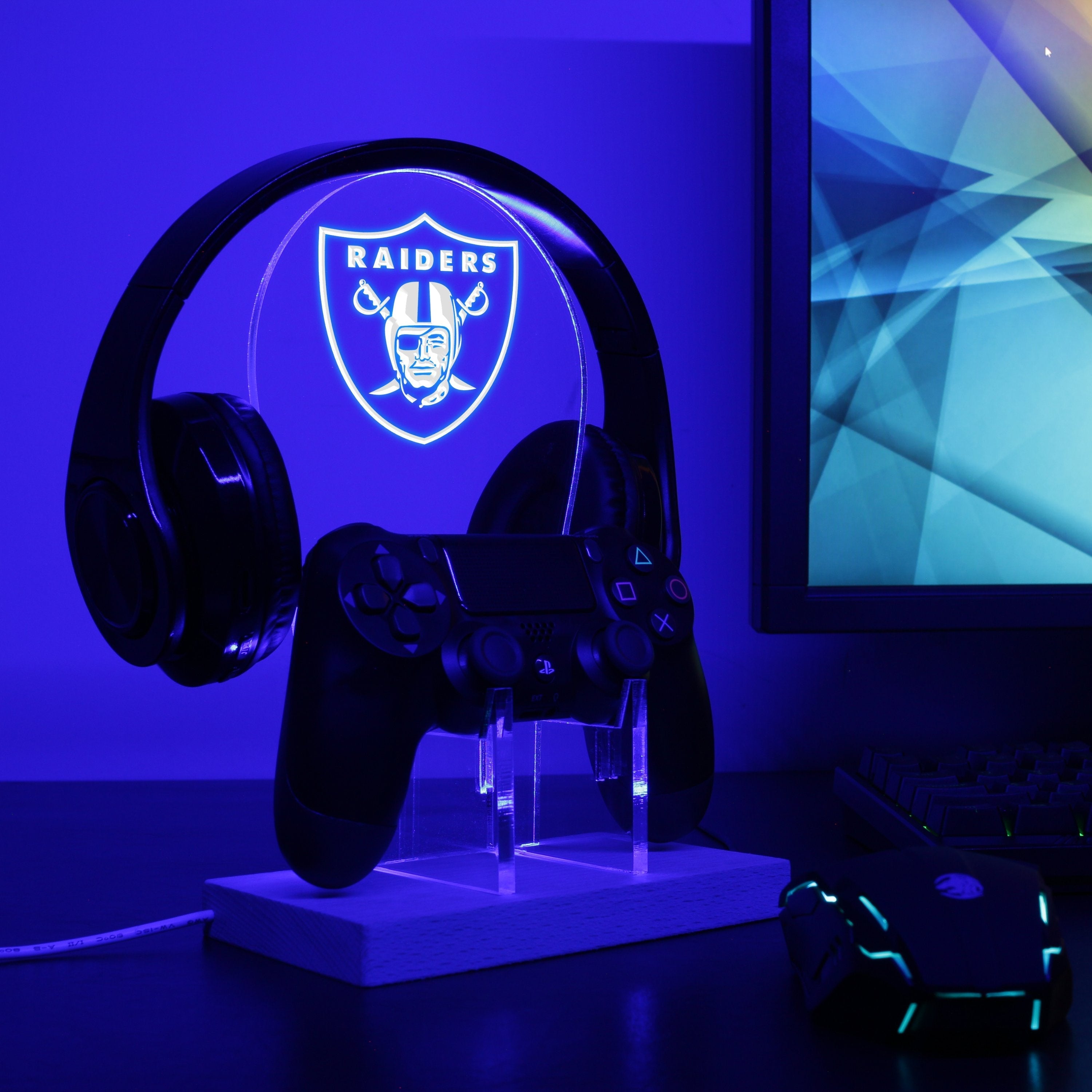 Las Vegas Raiders LED Video Game Controller Stand