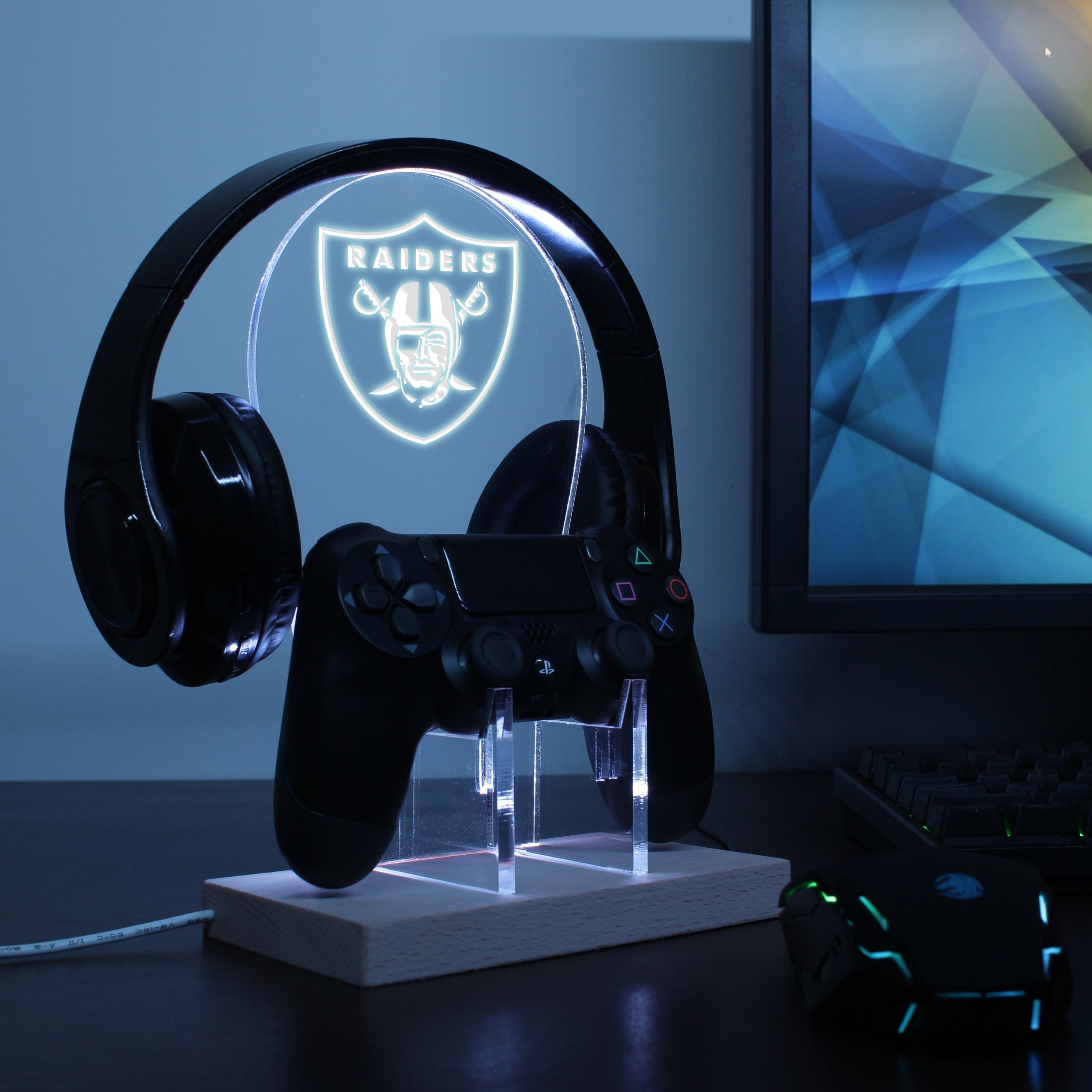 Las Vegas Raiders LED Video Game Controller Stand