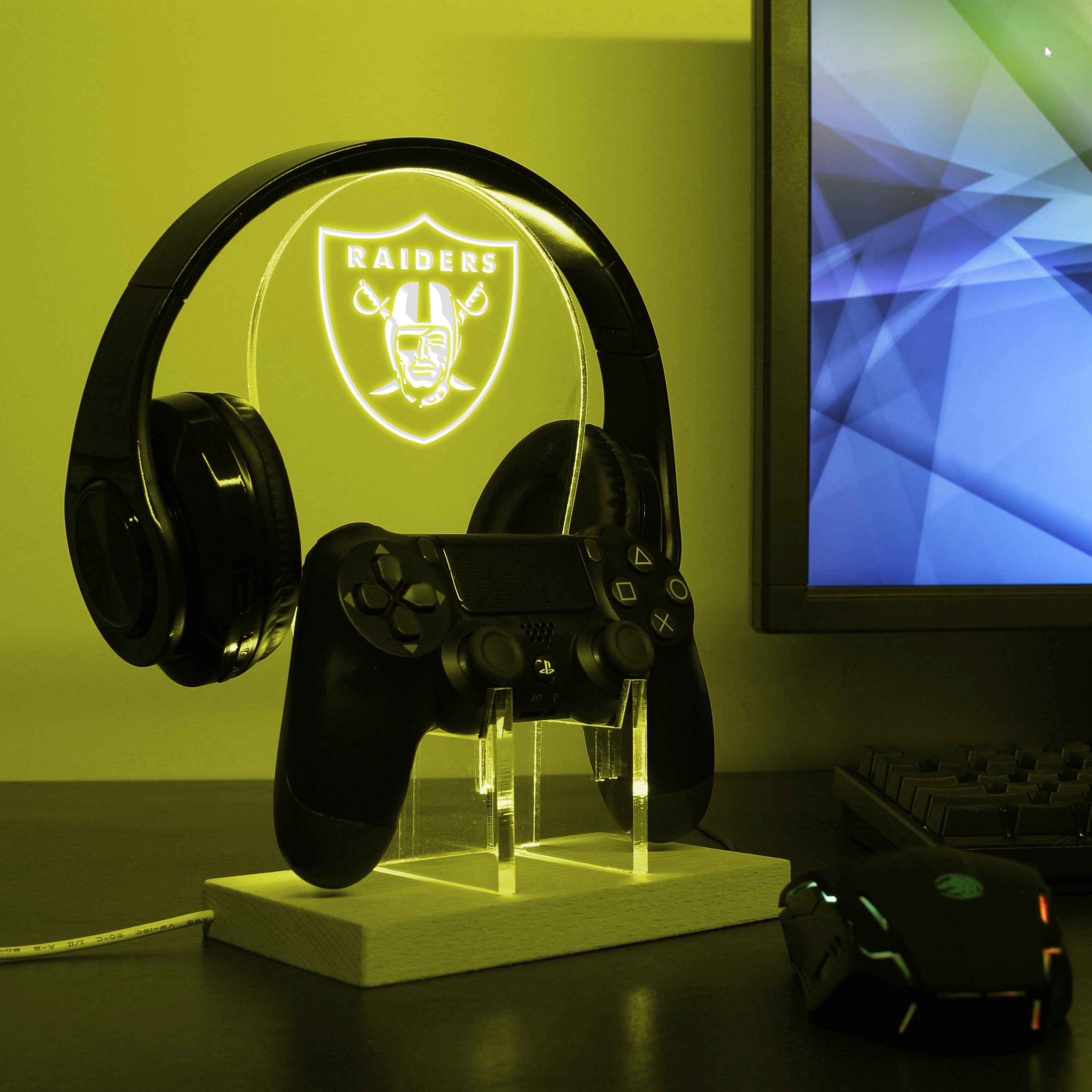 Las Vegas Raiders LED Video Game Controller Stand