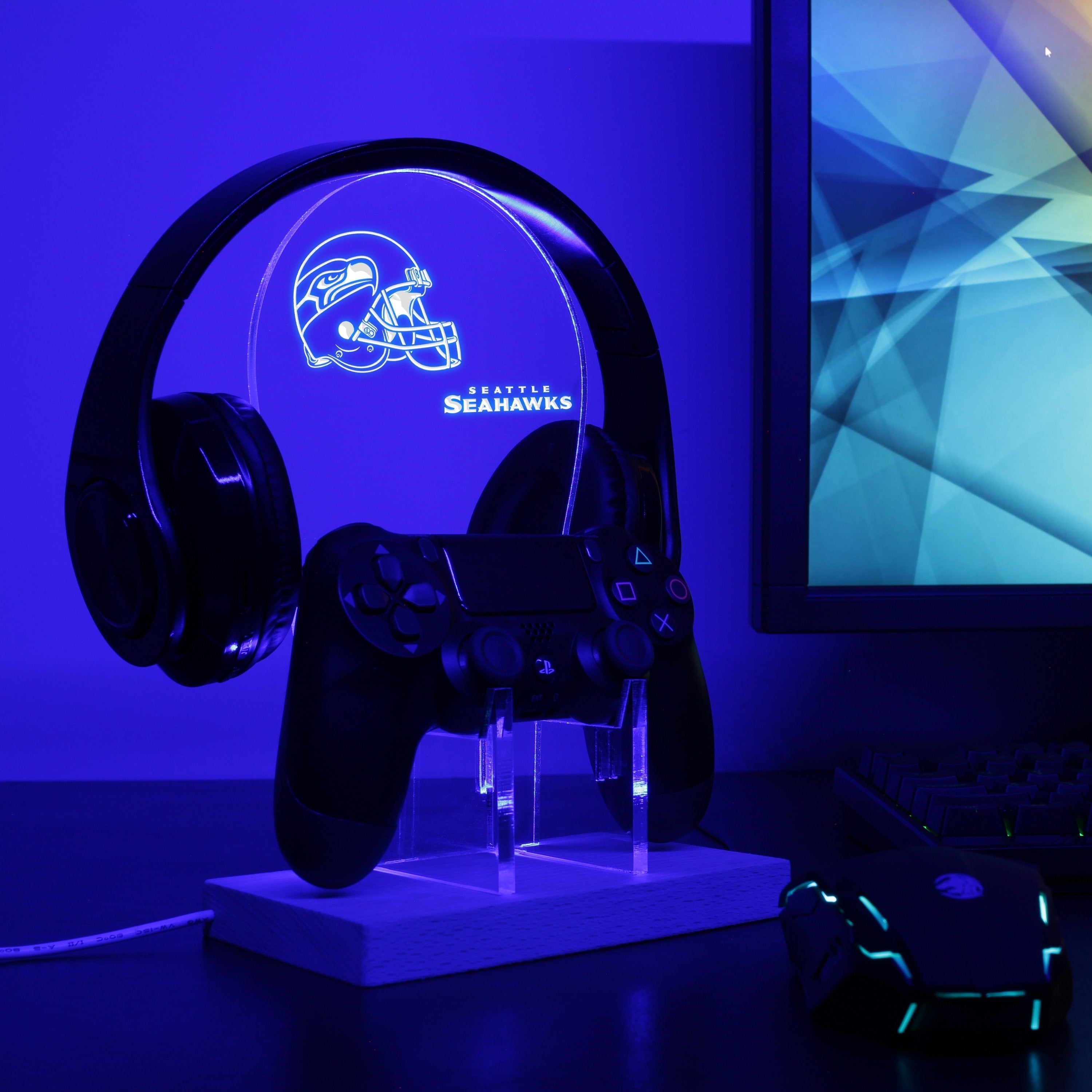 Seattle Seahawks Helmet LED Video Game Controller Stand