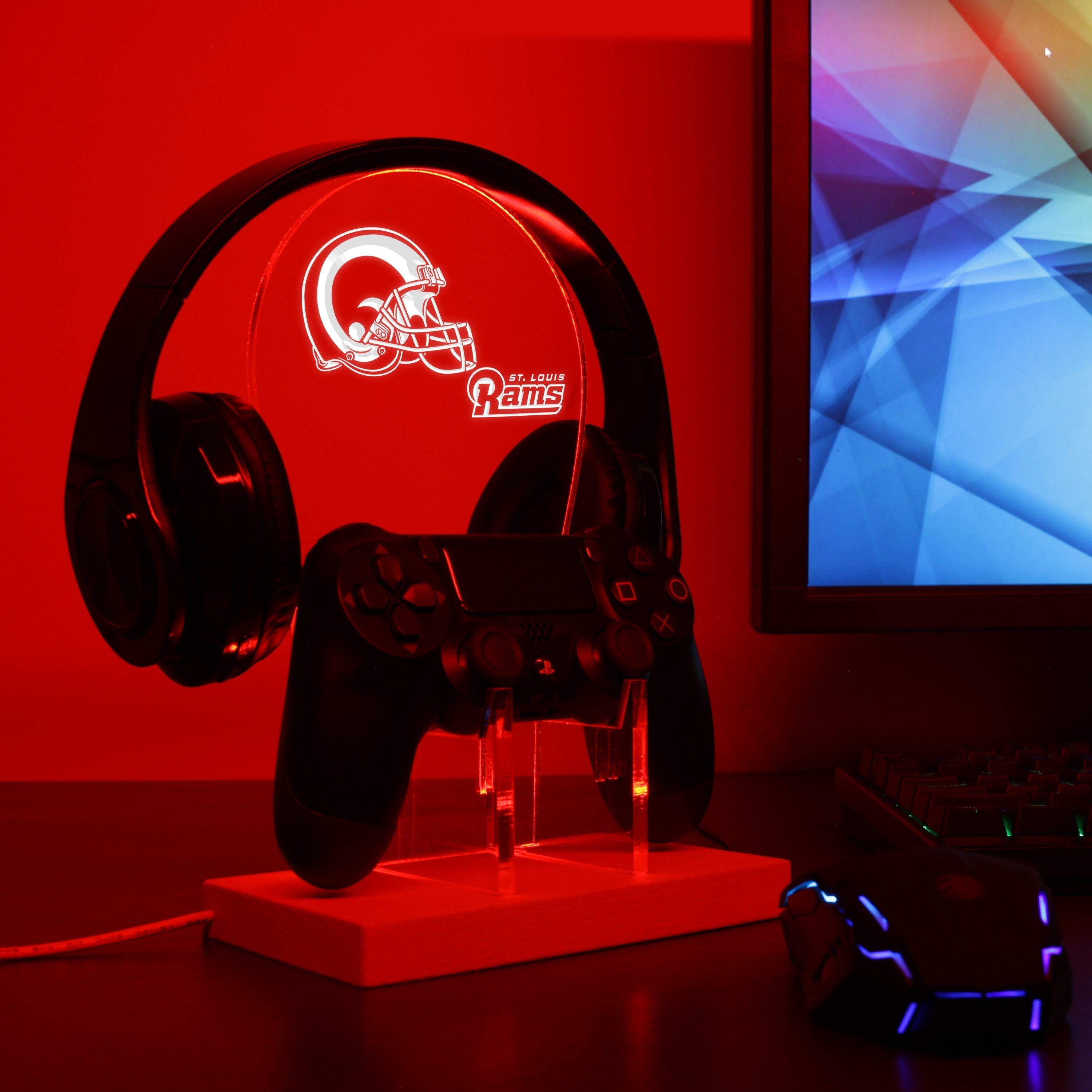 St. Louis Rams Helmet LED Video Game Controller Stand