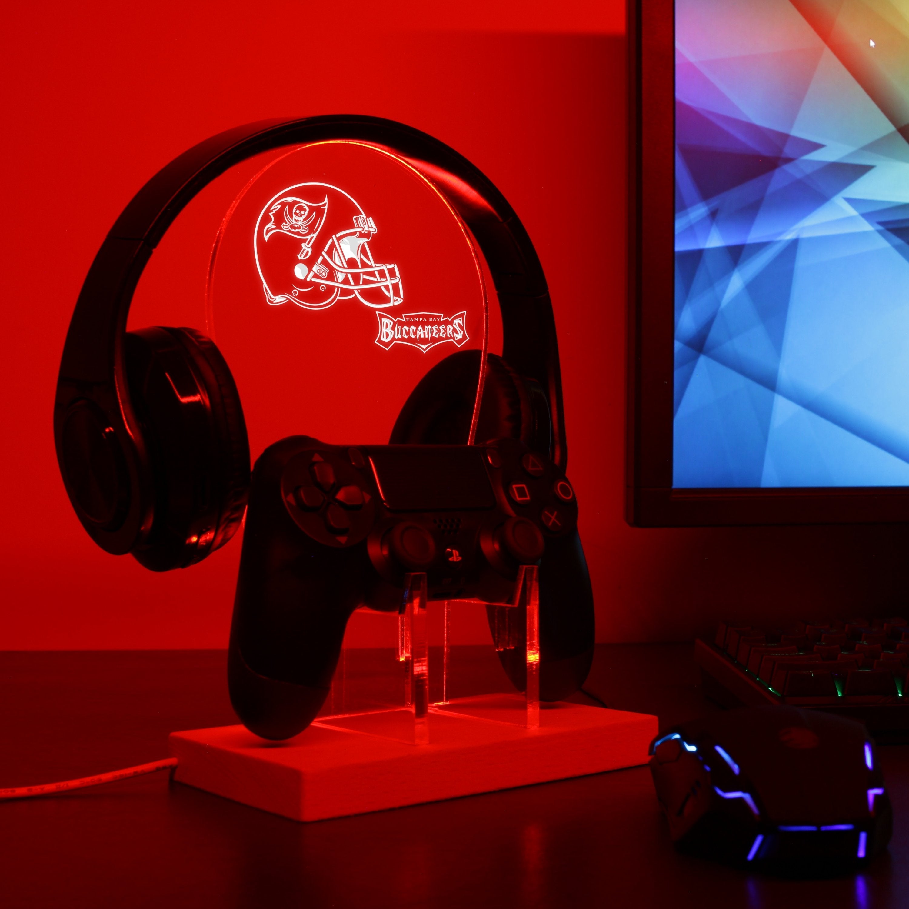 Tampa Bay Buccaneers Helmet LED Video Game Controller Stand