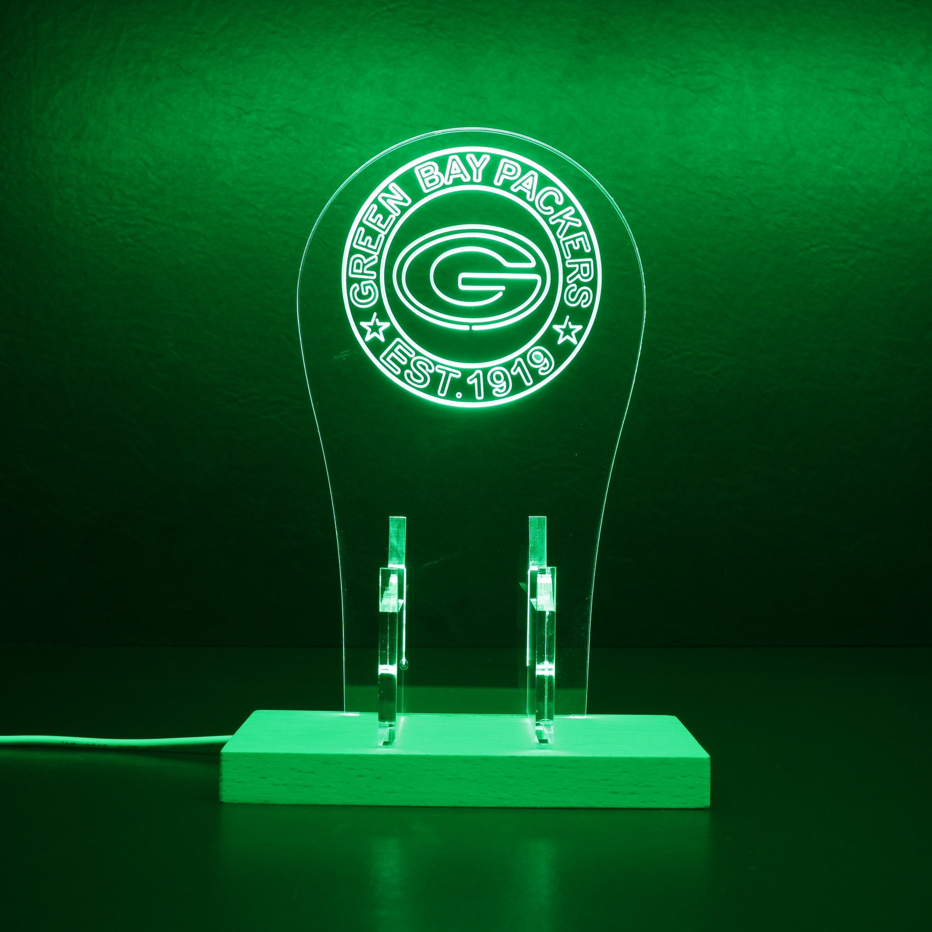 Custom Your Sport Team Green Bay Packers Est. 1919 RGB LED Video Game Controller Stand