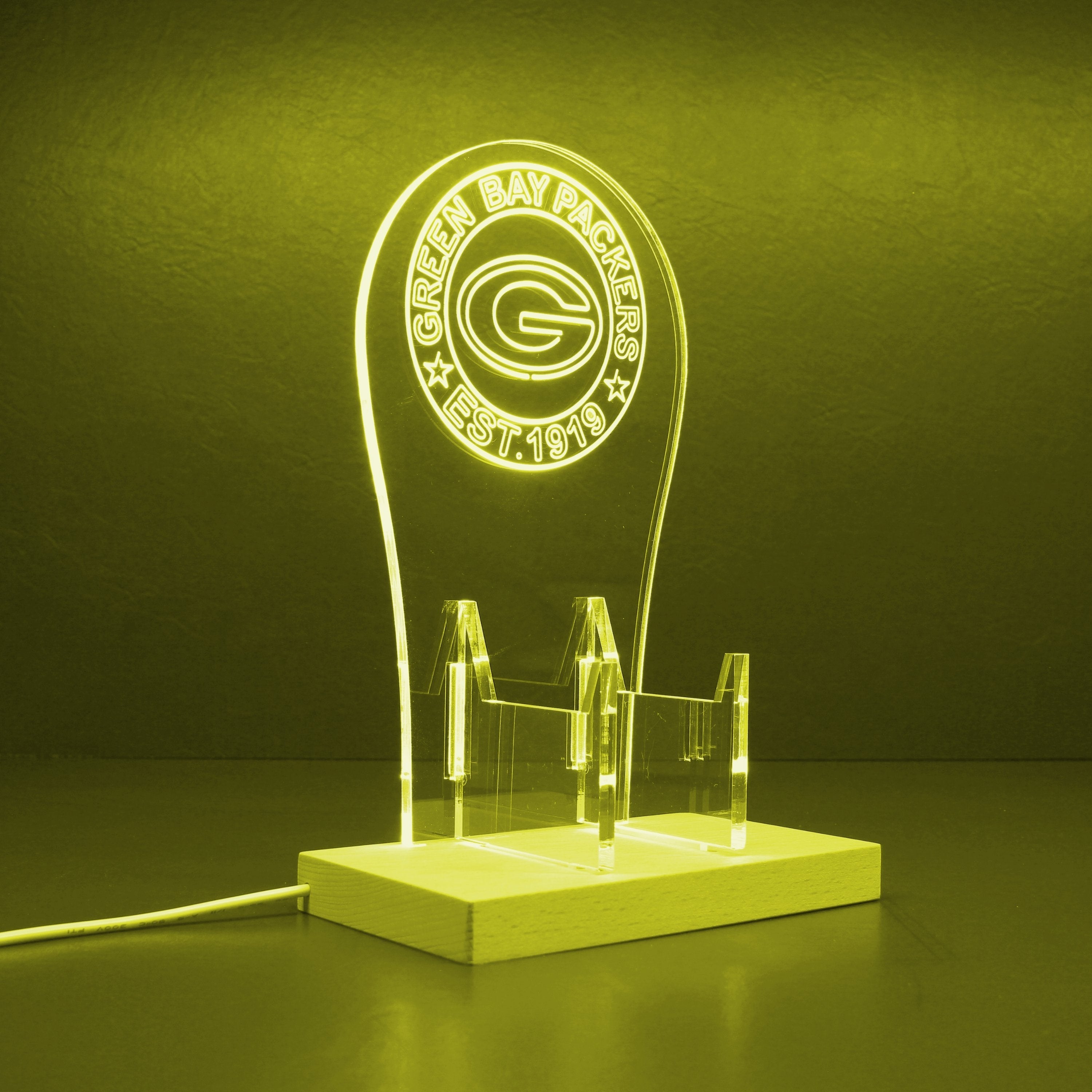 Custom Your Sport Team Green Bay Packers Est. 1919 RGB LED Video Game Controller Stand