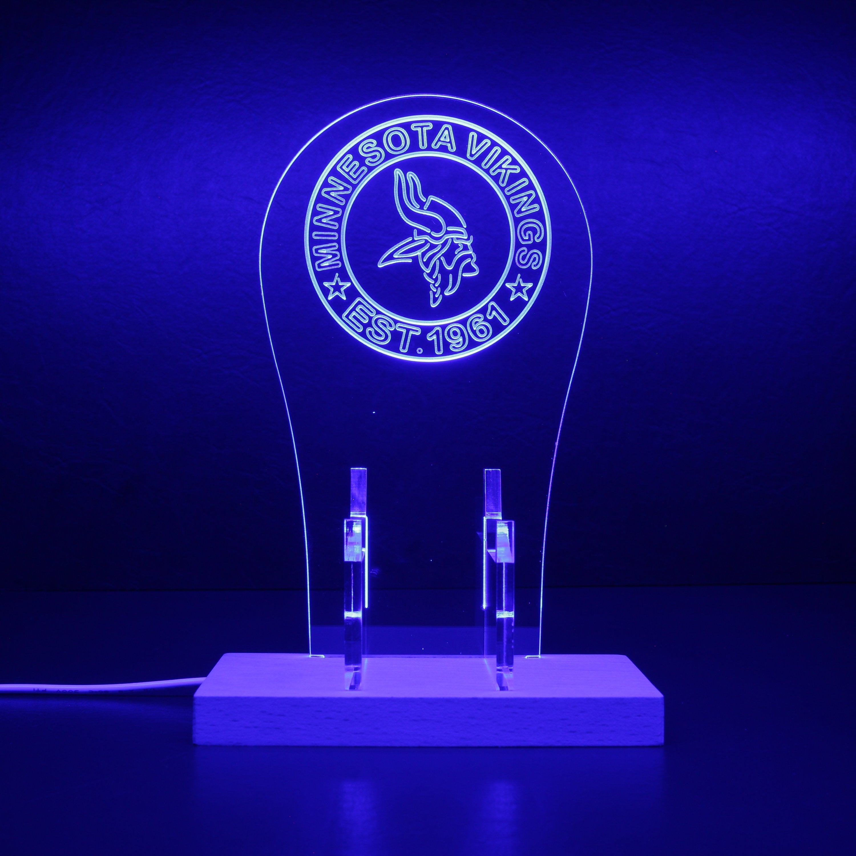 Custom Your Sport Team Minnesota Vikings Est. 1961 RGB LED Video Game Controller Stand