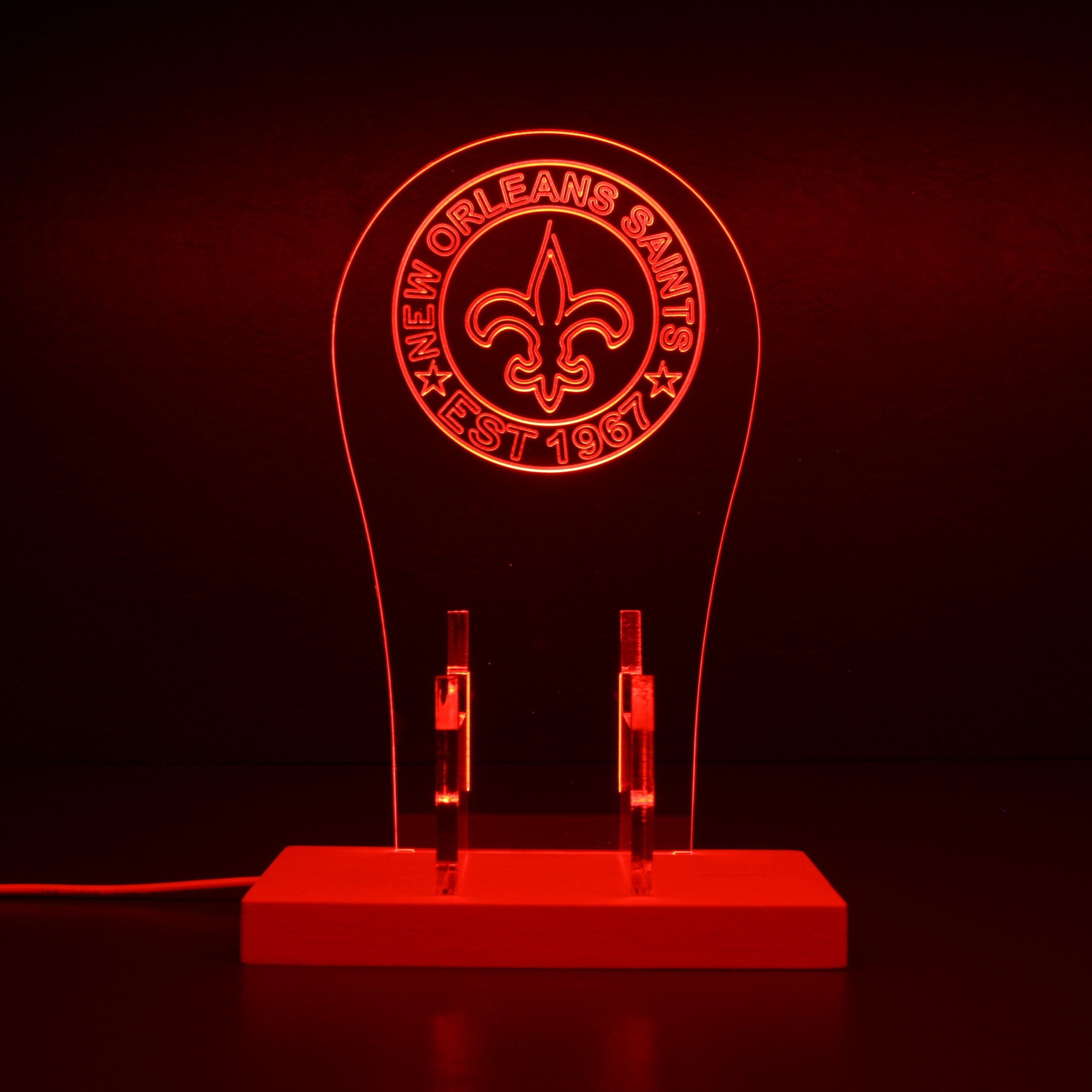 Custom Your Sport Team New Orleans Saints Est. 1967 RGB LED Video Game Controller Stand