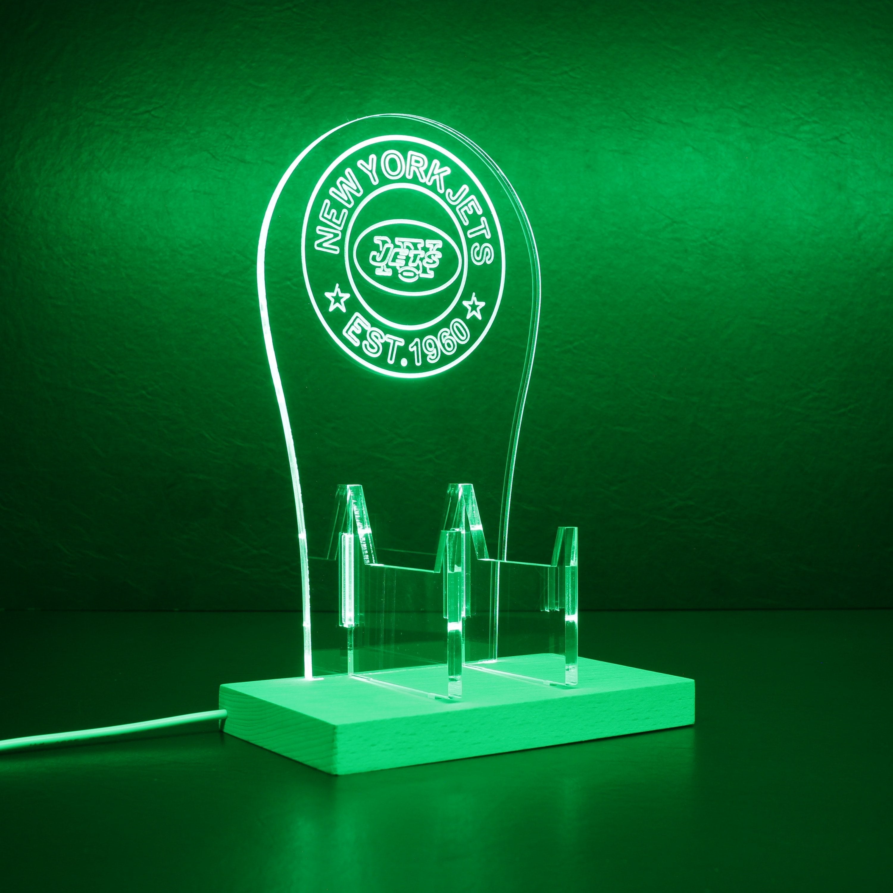 Custom Your Sport Team New York Jets Est. 1960 RGB LED Video Game Controller Stand