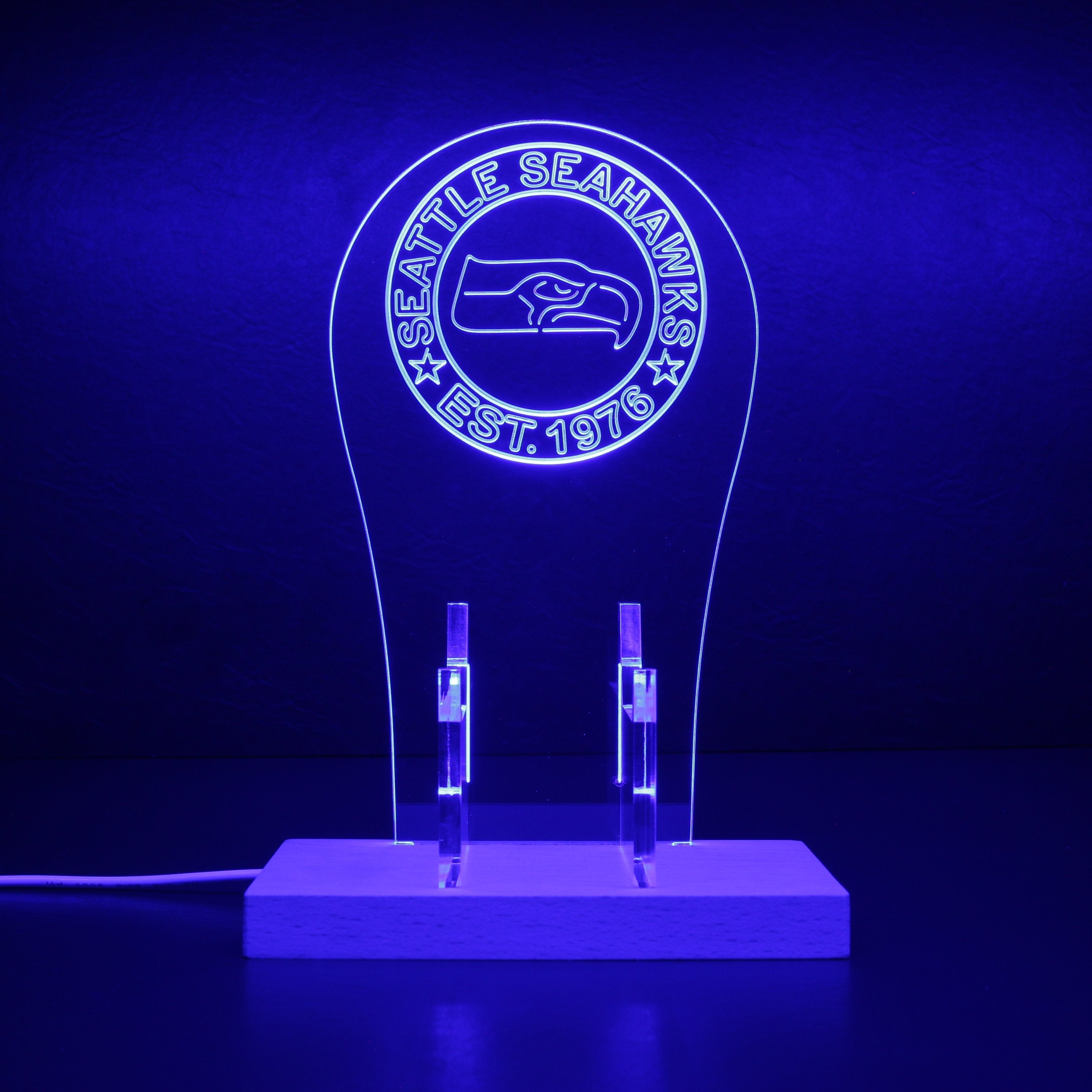 Custom Your Sport Team Seattle Seahawks Est. 1976 RGB LED Video Game Controller Stand