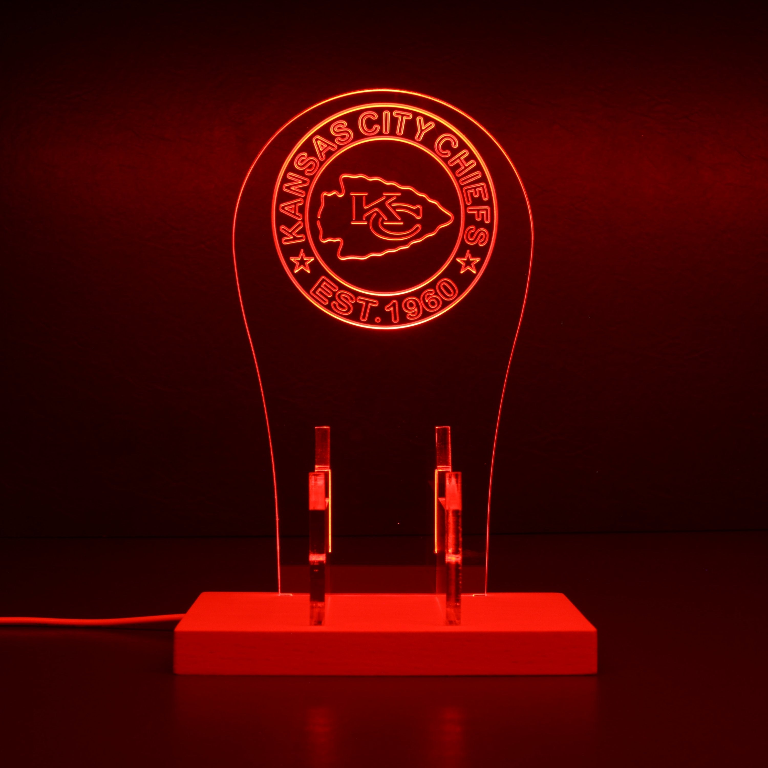 Custom Your Sport Team Kansas City Chiefs Est. 1960 RGB LED Video Game Controller Stand