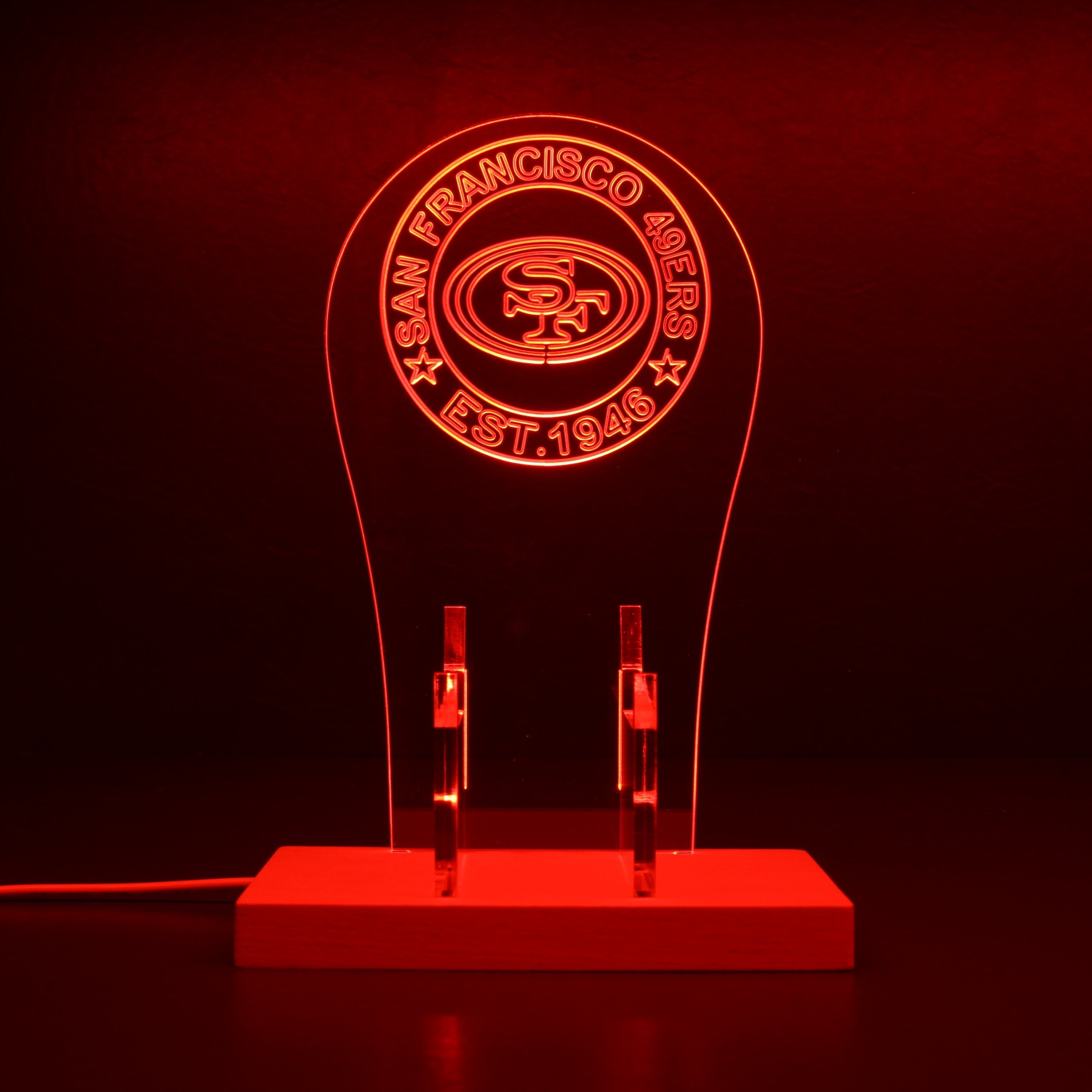 Custom Your Sport Team San Francisco 49ers Est. 1946 RGB LED Video Game Controller Stand