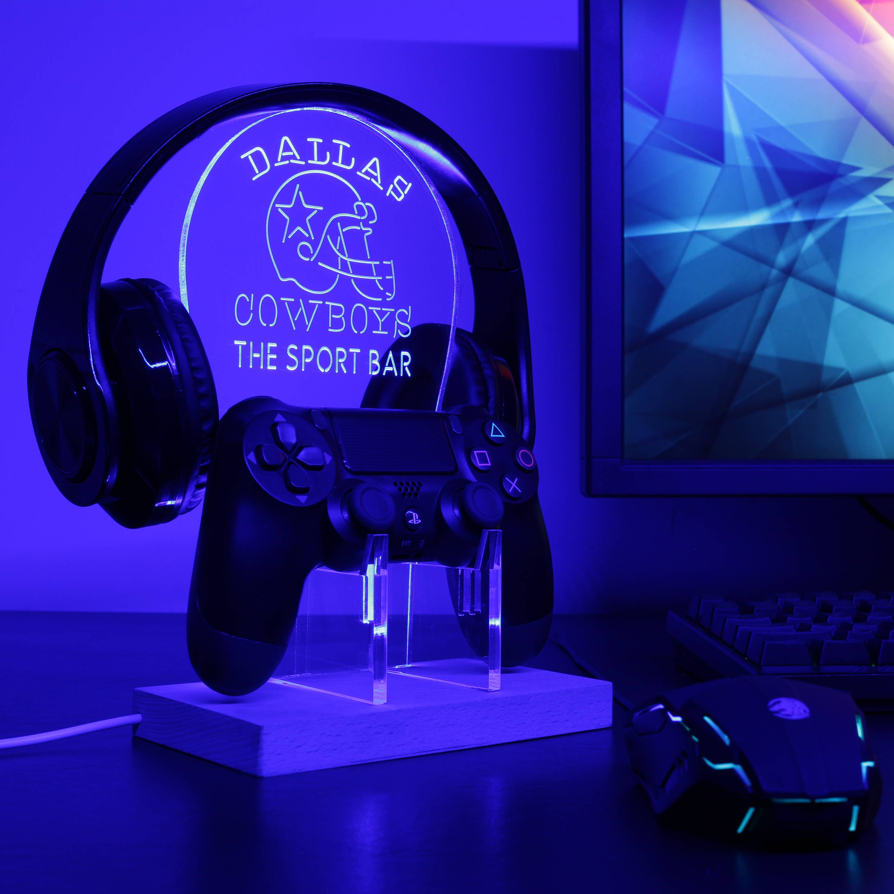 Dallas Cowboys Personalized RGB LED Video Game Controller Stand