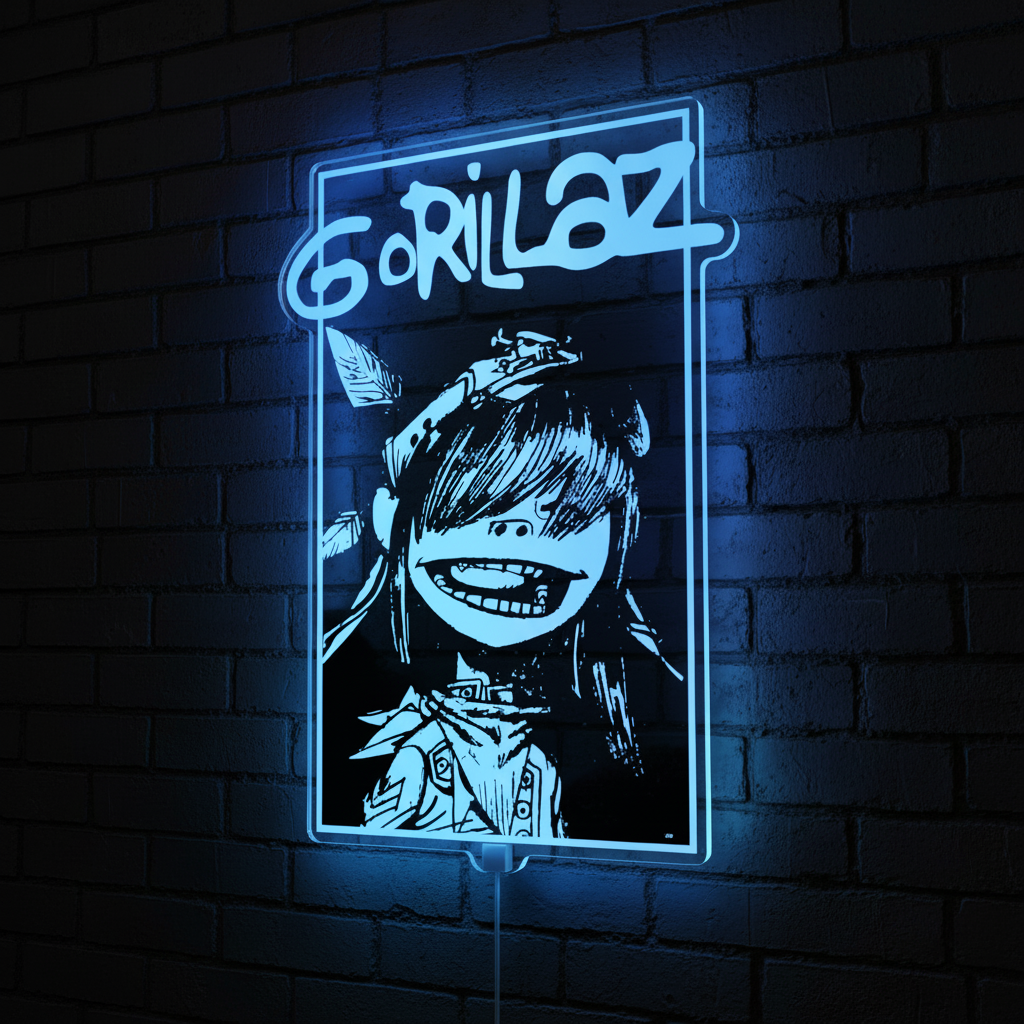 Gorillaz Dynamic RGB Edge Lit LED Sign | LEDLABCAVE