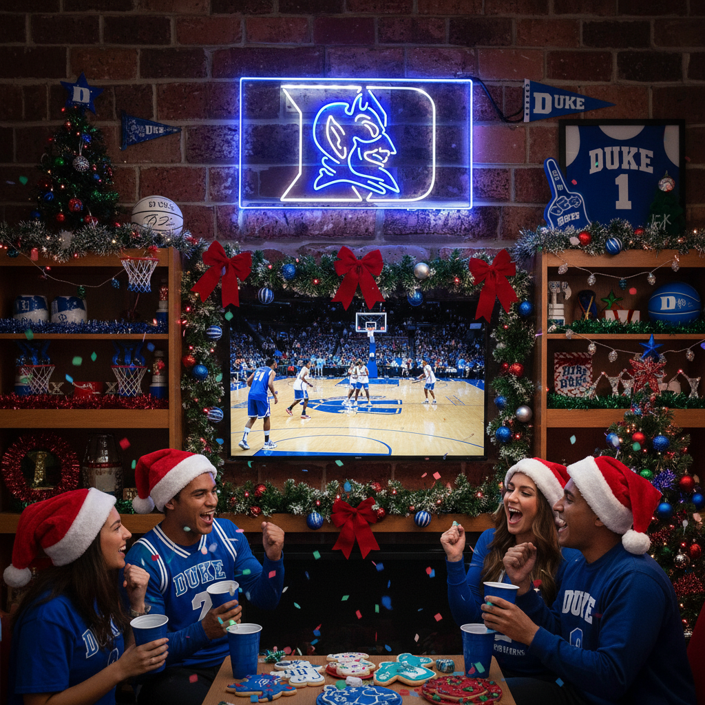 Duke Blue Devils Christmas Scene