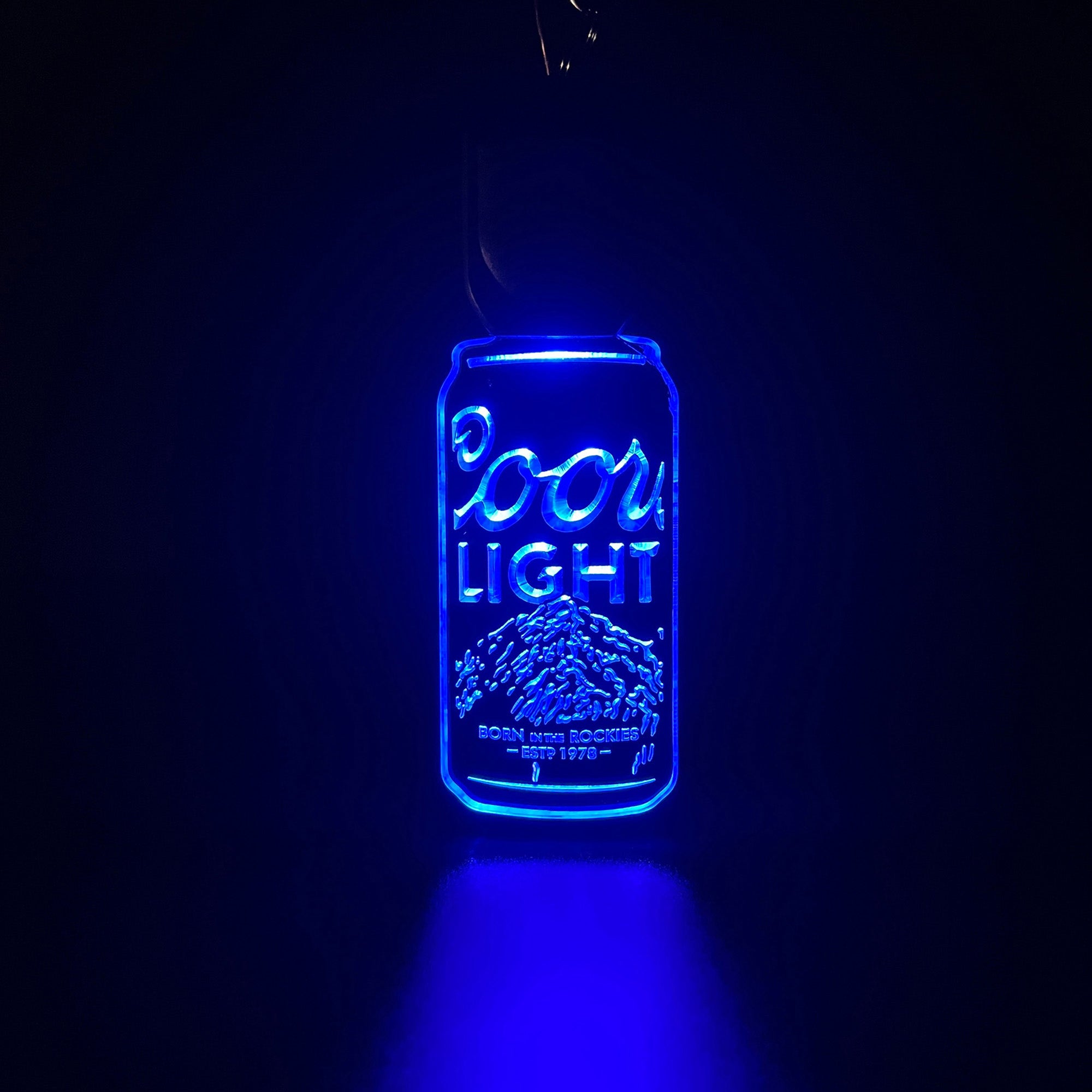 Coors Light Beer Can LED Light Acrylic Keychain