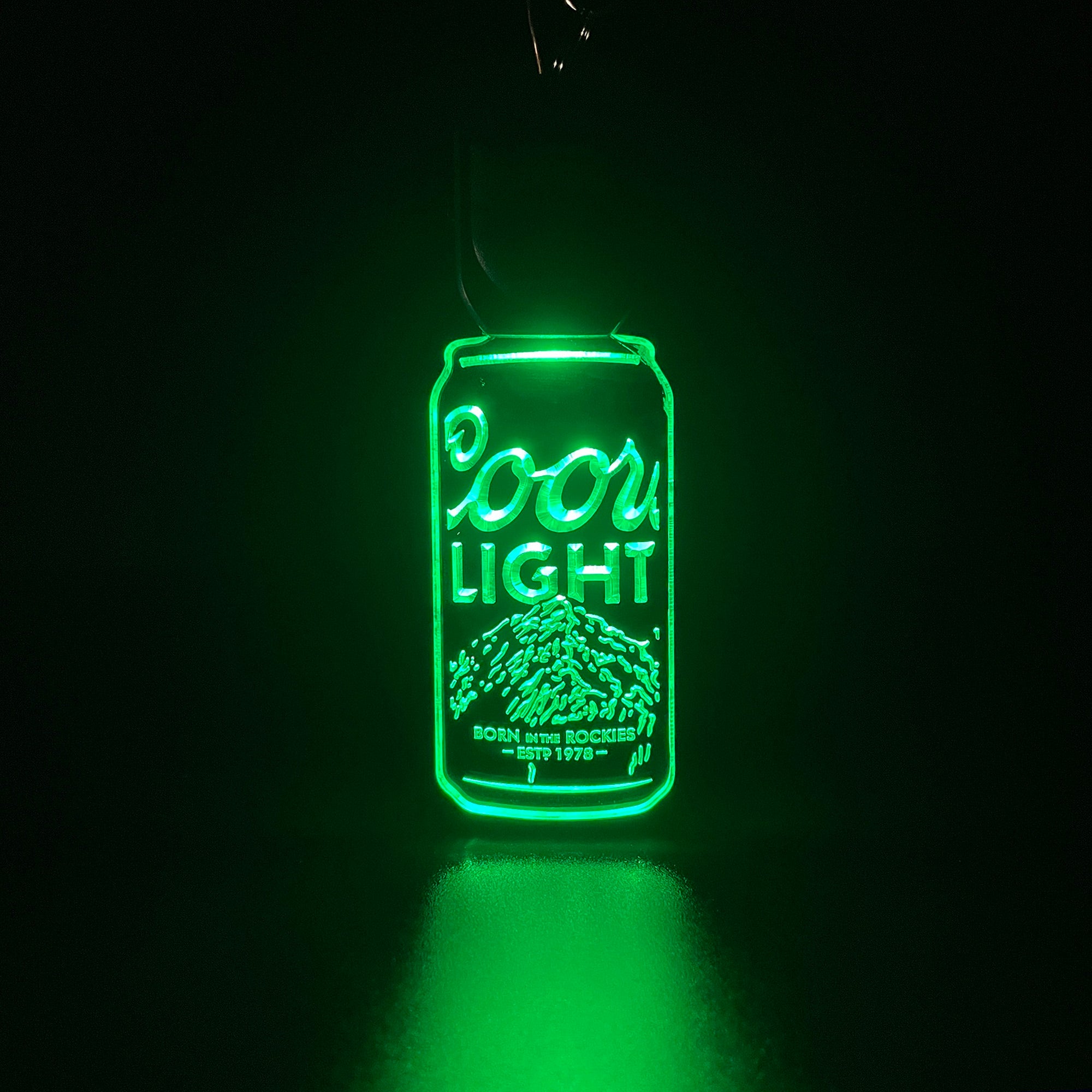 Coors Light Beer Can LED Light Acrylic Keychain