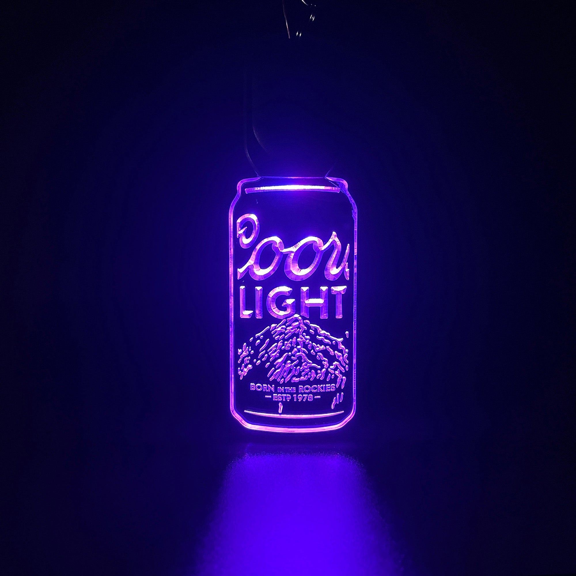 Coors Light Beer Can LED Light Acrylic Keychain