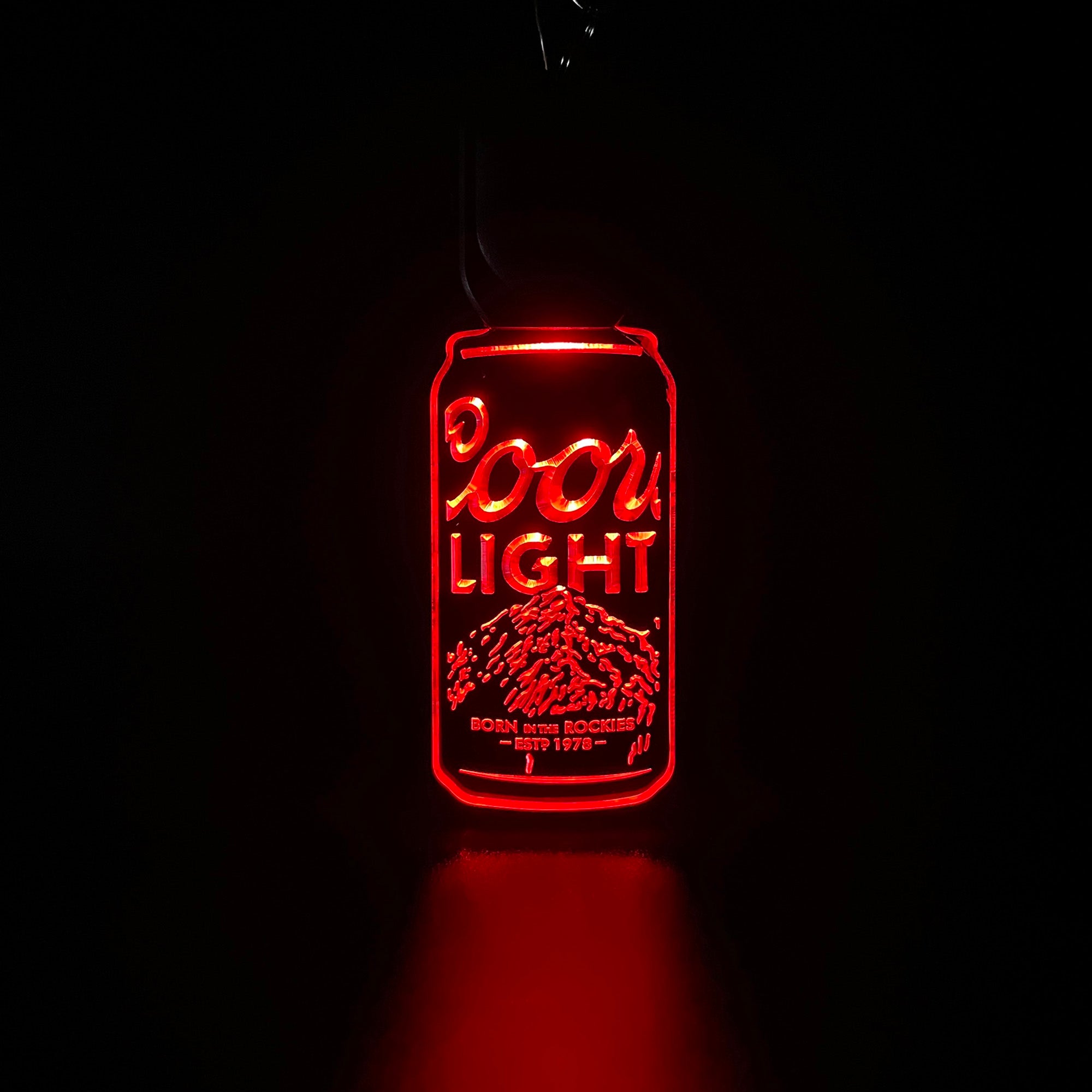 Coors Light Beer Can LED Light Acrylic Keychain