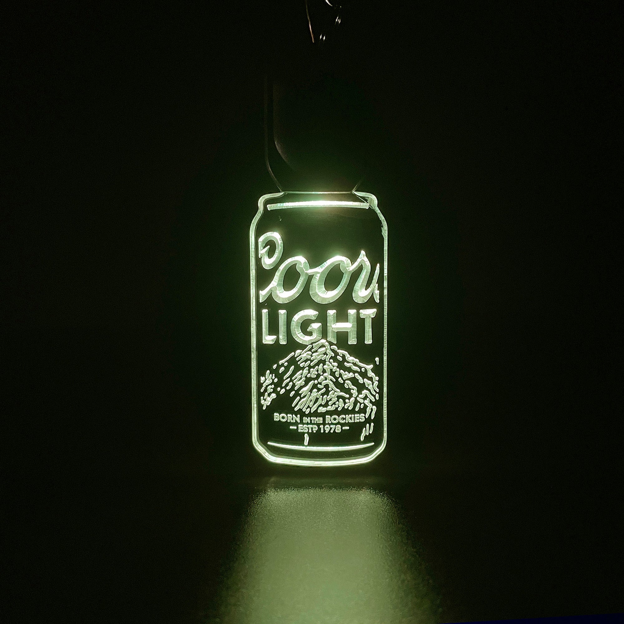 Coors Light Beer Can LED Light Acrylic Keychain