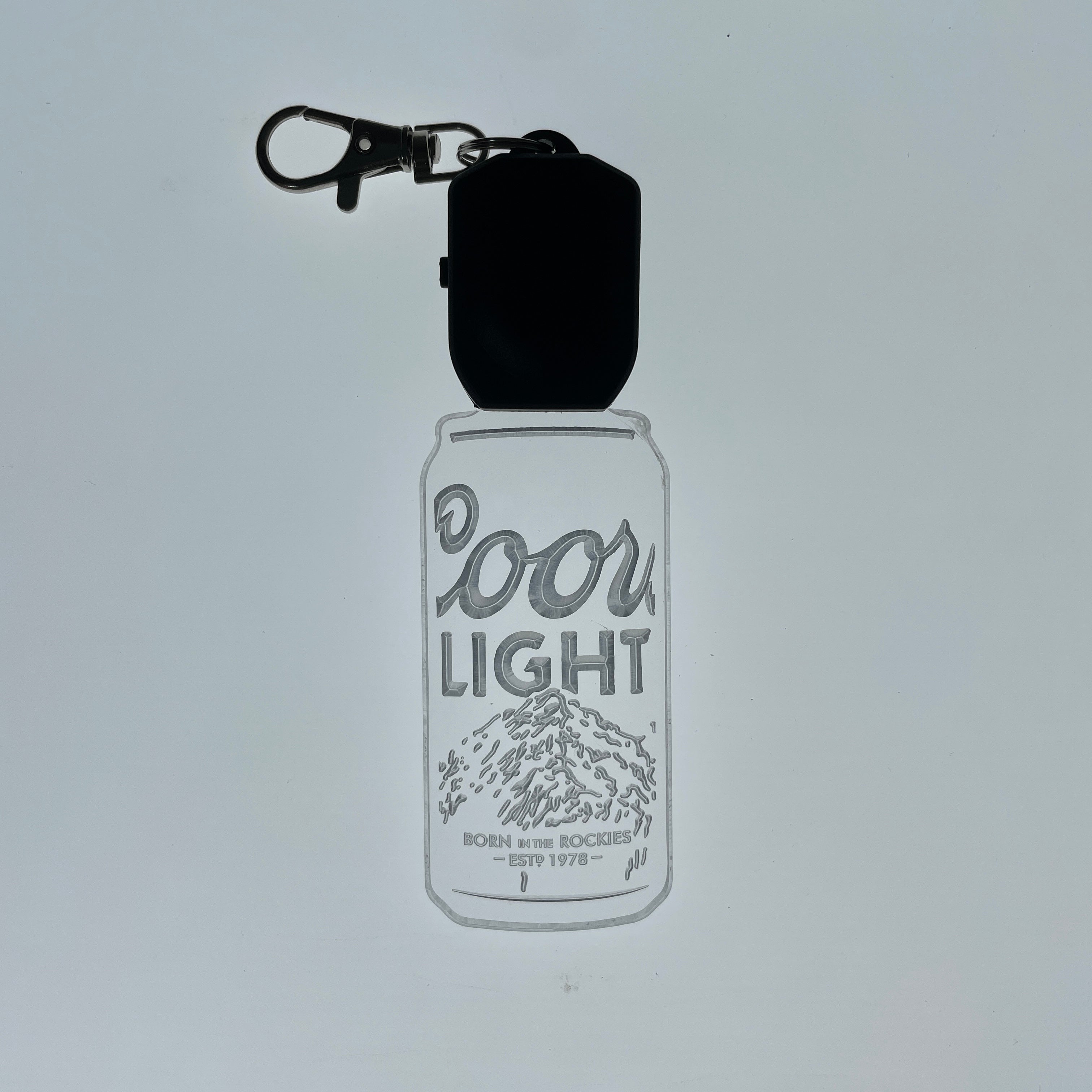 Coors Light Beer Can LED Light Acrylic Keychain