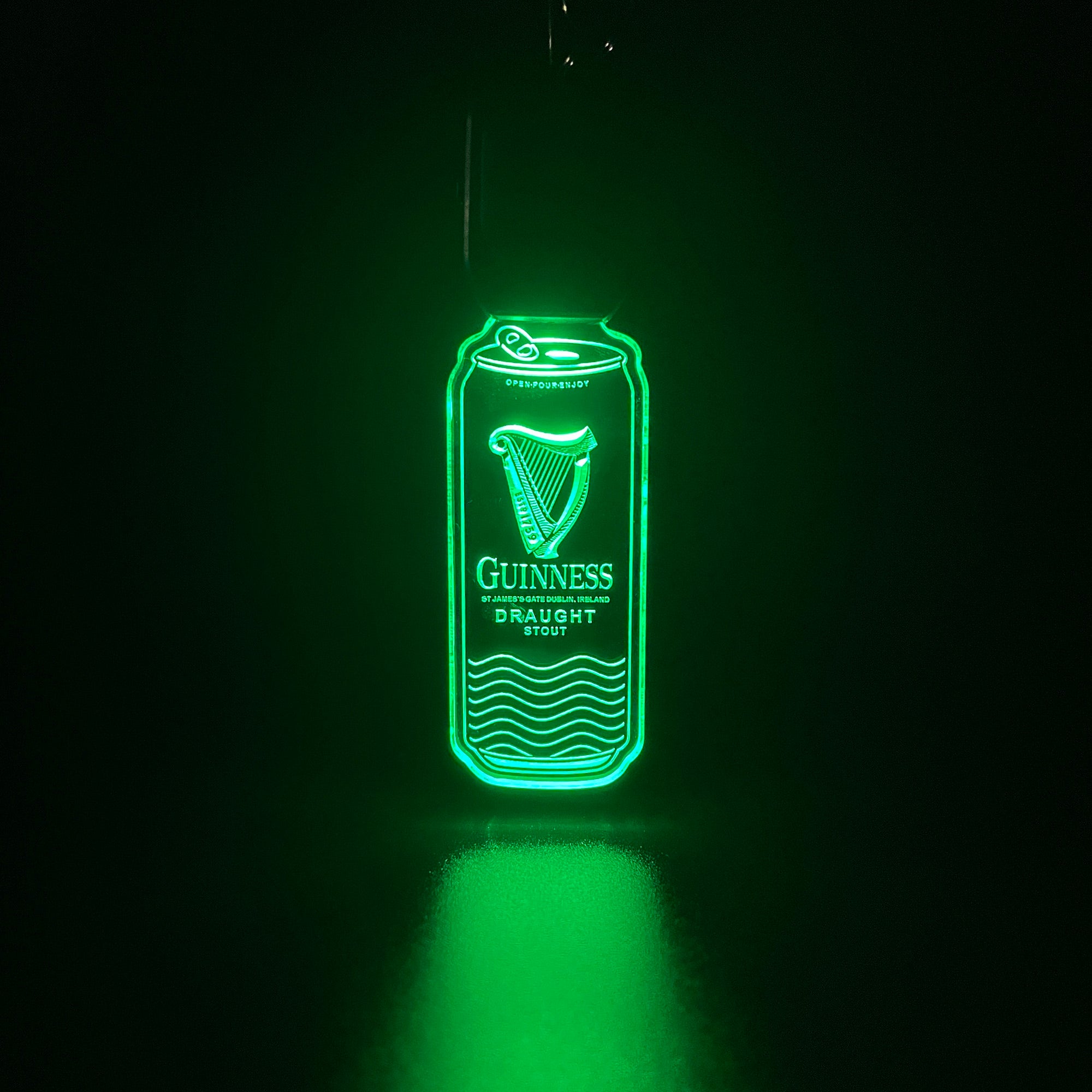 Guinness Beer Can LED Light Acrylic Keychain