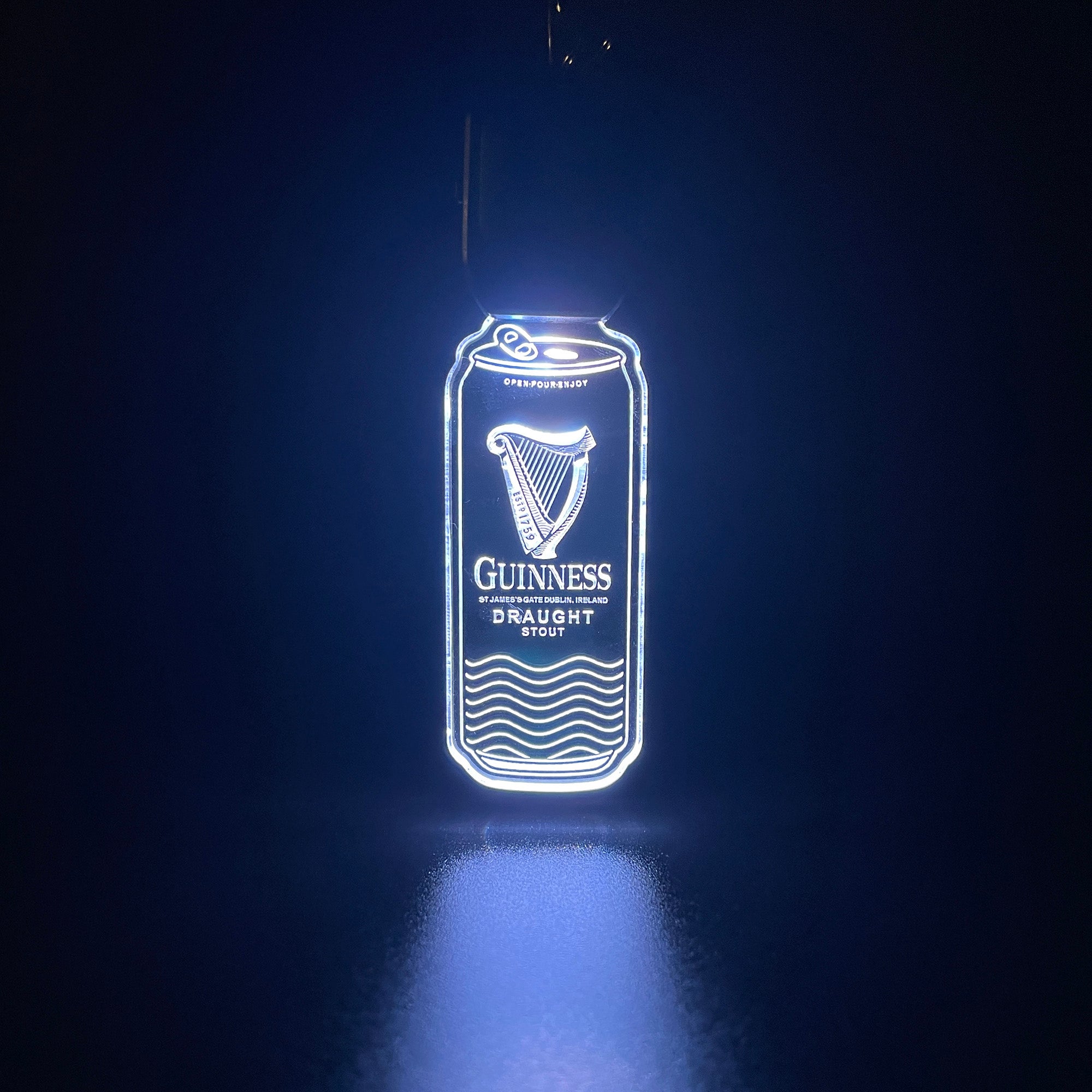 Guinness Beer Can LED Light Acrylic Keychain